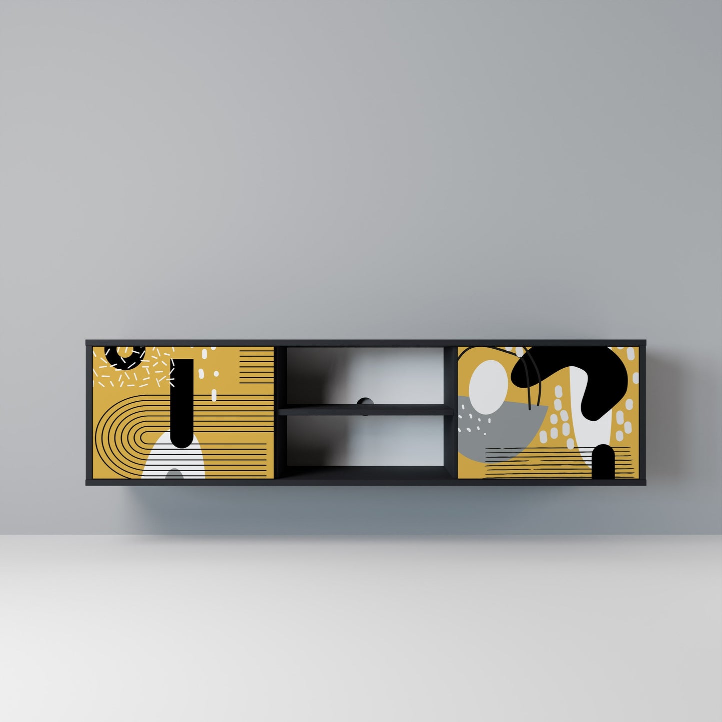 SHAPESHIFT SYMPHONY 2-Door TV Stand in Black Finish