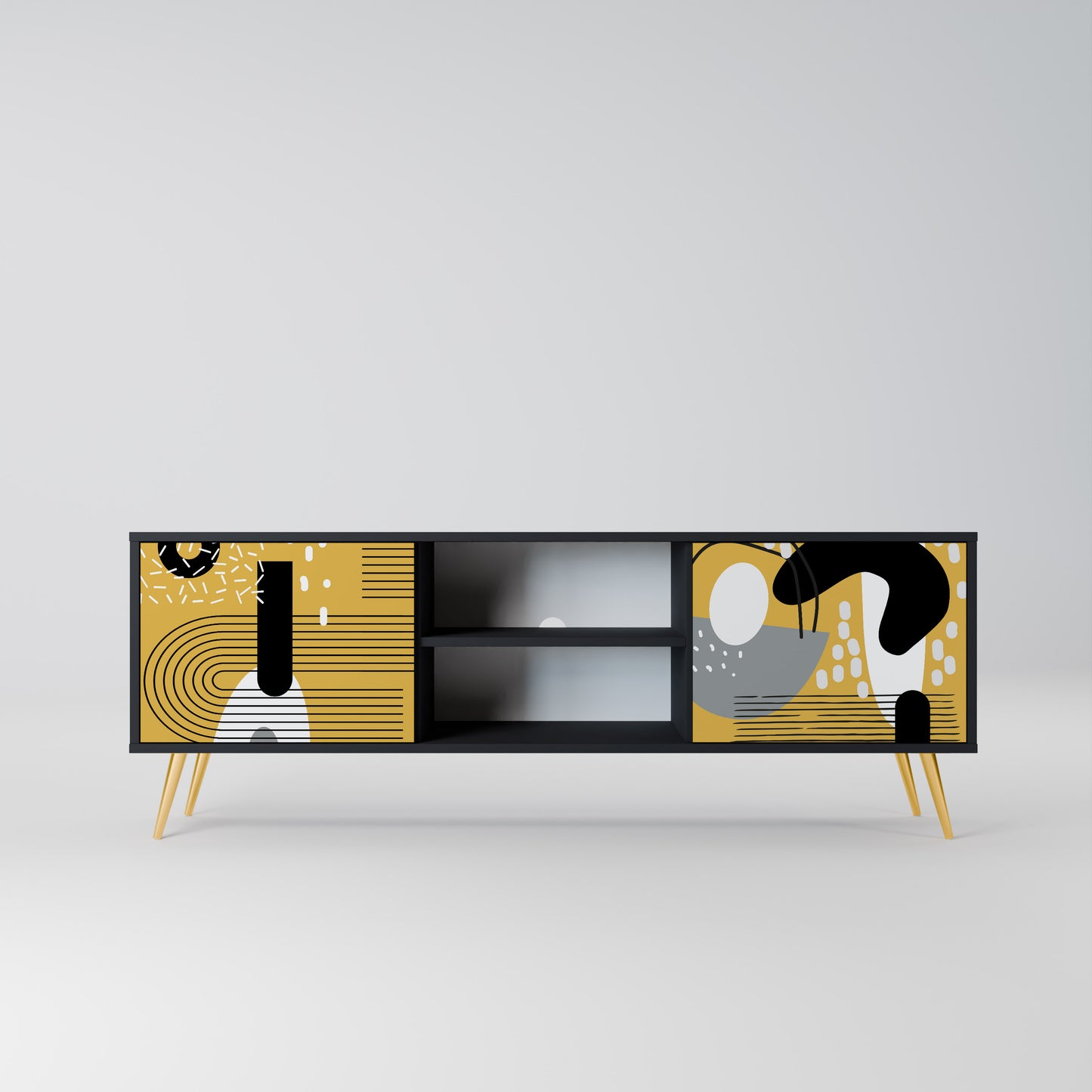 SHAPESHIFT SYMPHONY 2-Door TV Stand in Black Finish