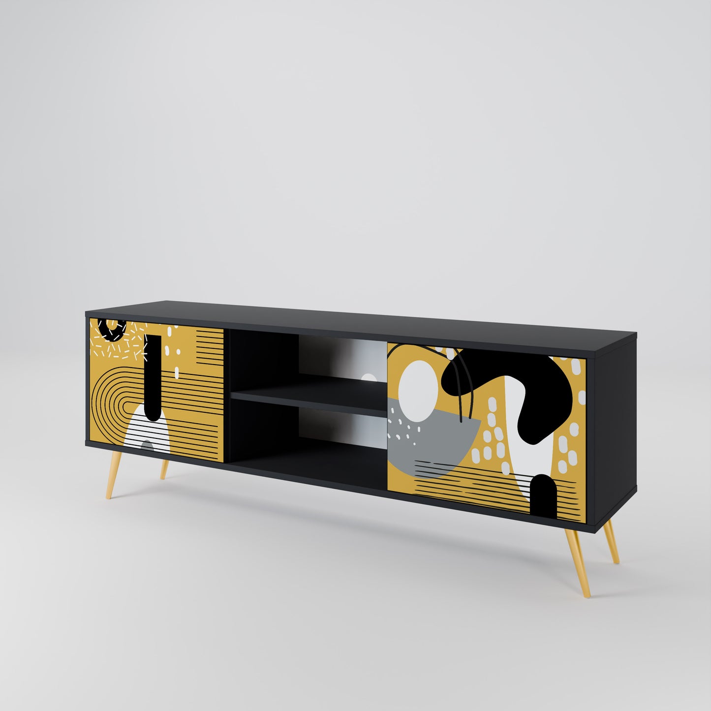 SHAPESHIFT SYMPHONY 2-Door TV Stand in Black Finish