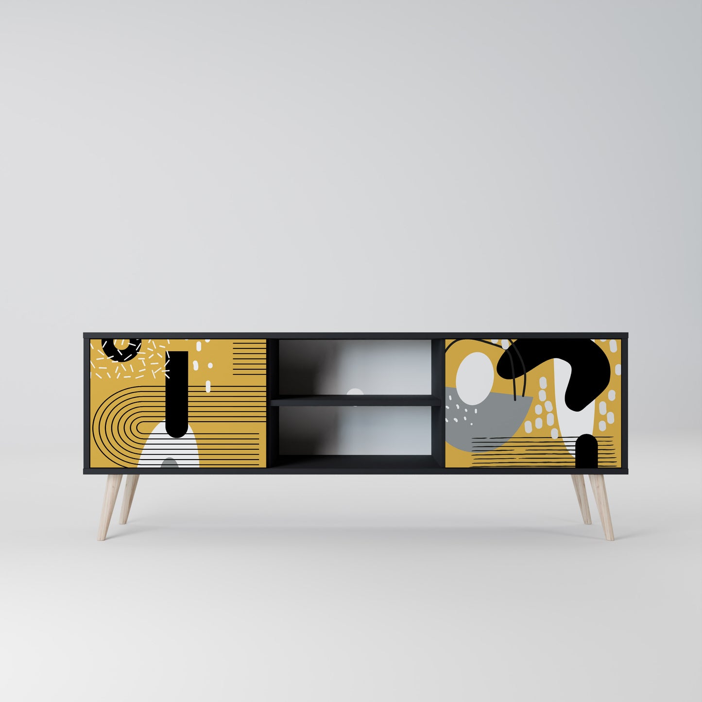 SHAPESHIFT SYMPHONY 2-Door TV Stand in Black Finish