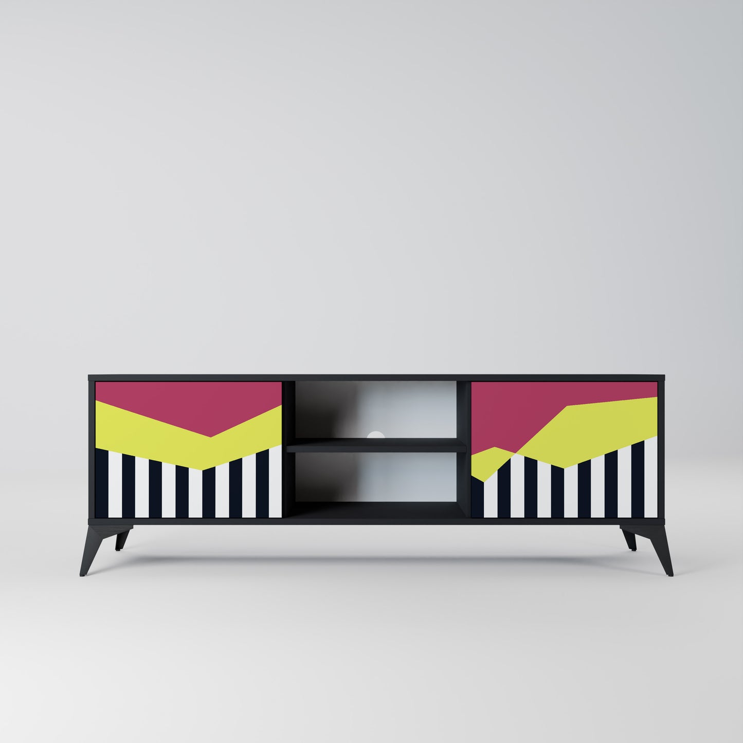 PIANO FANTASY 2-dörrars TV-bänk i svart finish