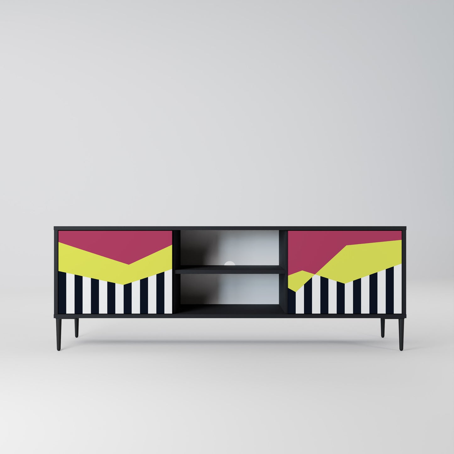 PIANO FANTASY 2-dörrars TV-bänk i svart finish