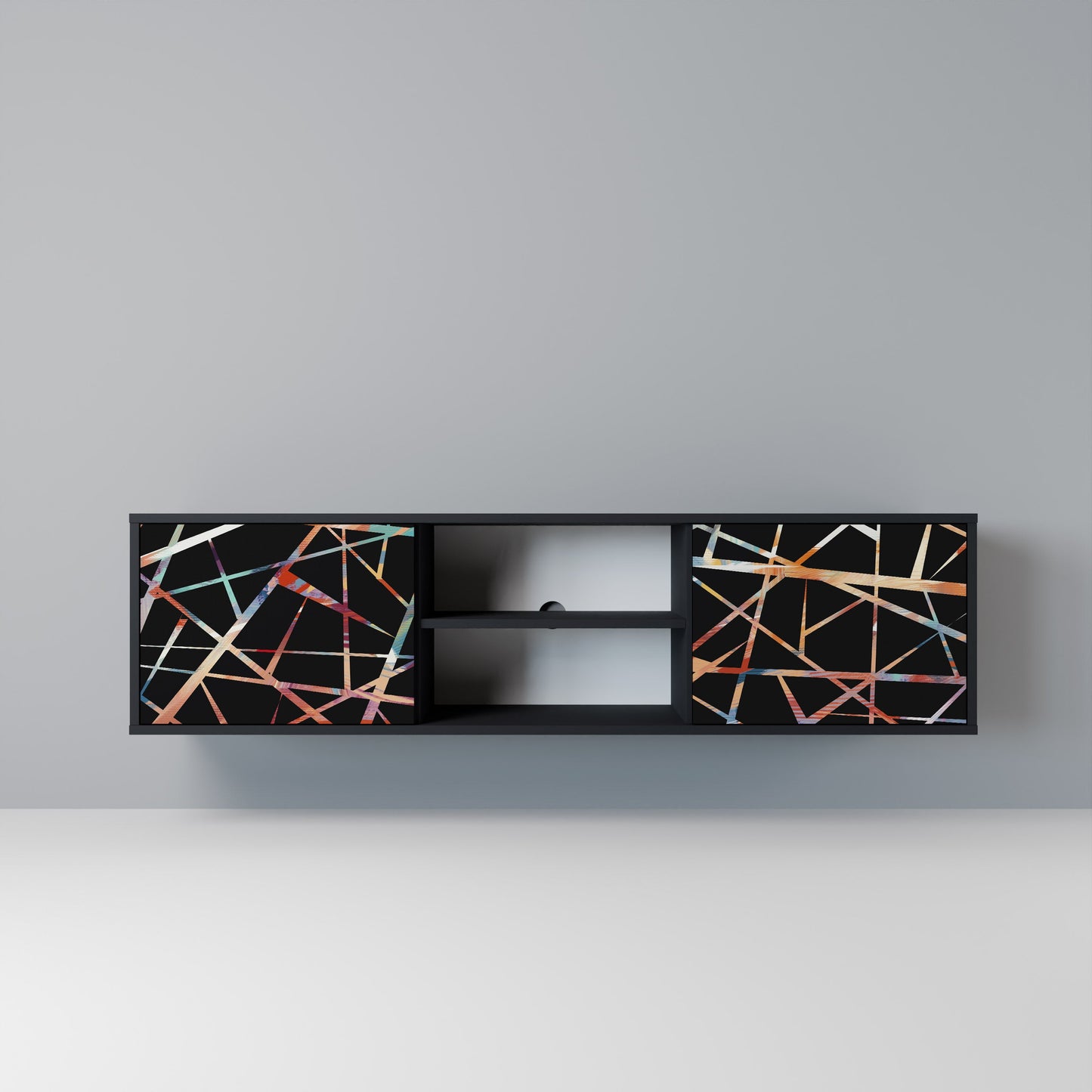 POLYGON VERVE 2-Door TV Stand in Black Finish