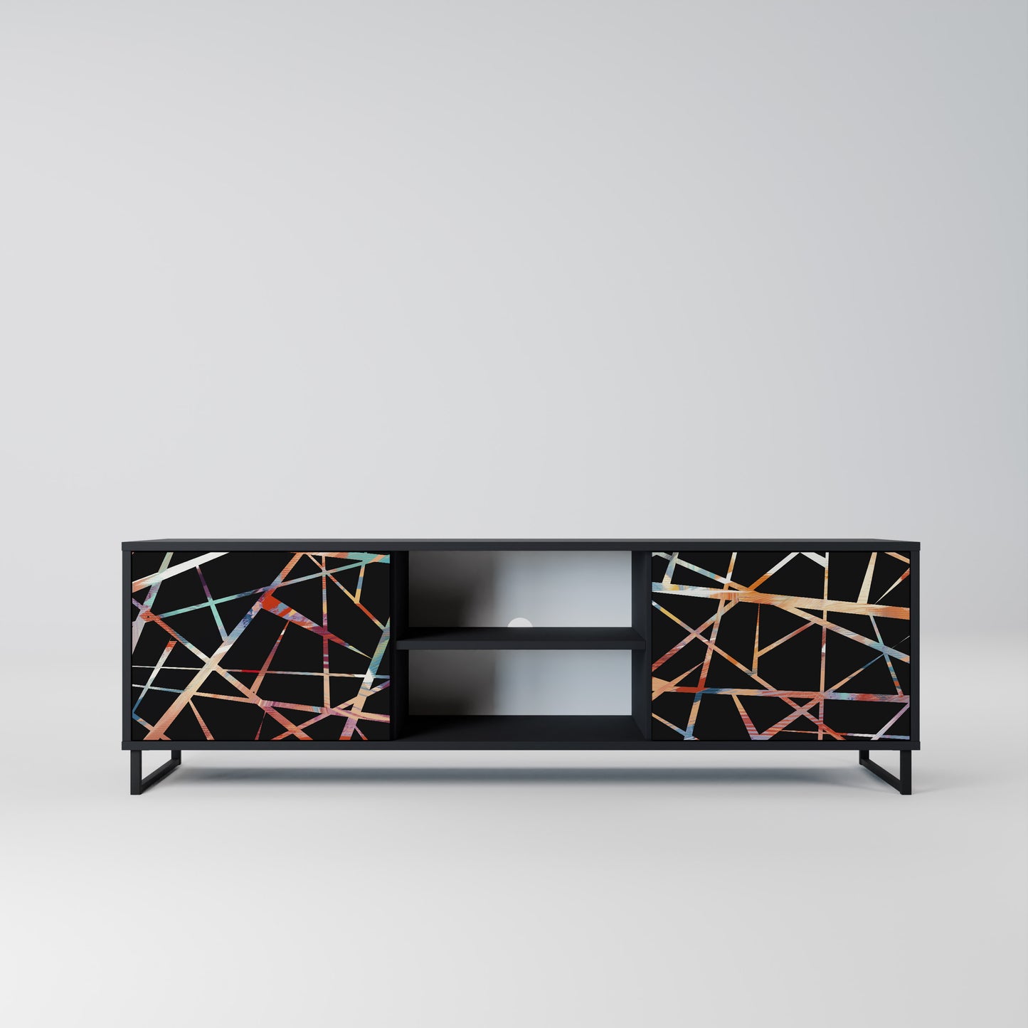 POLYGON VERVE 2-Door TV Stand in Black Finish