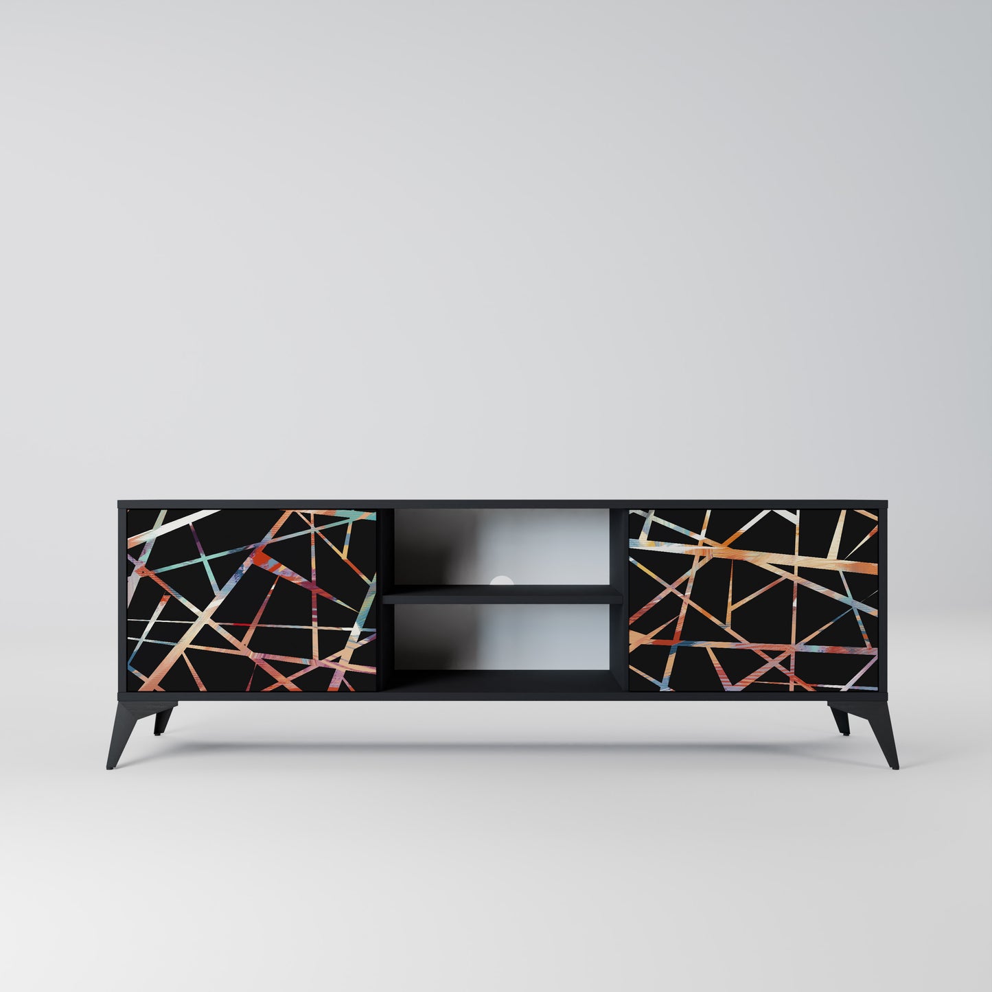 POLYGON VERVE 2-Door TV Stand in Black Finish