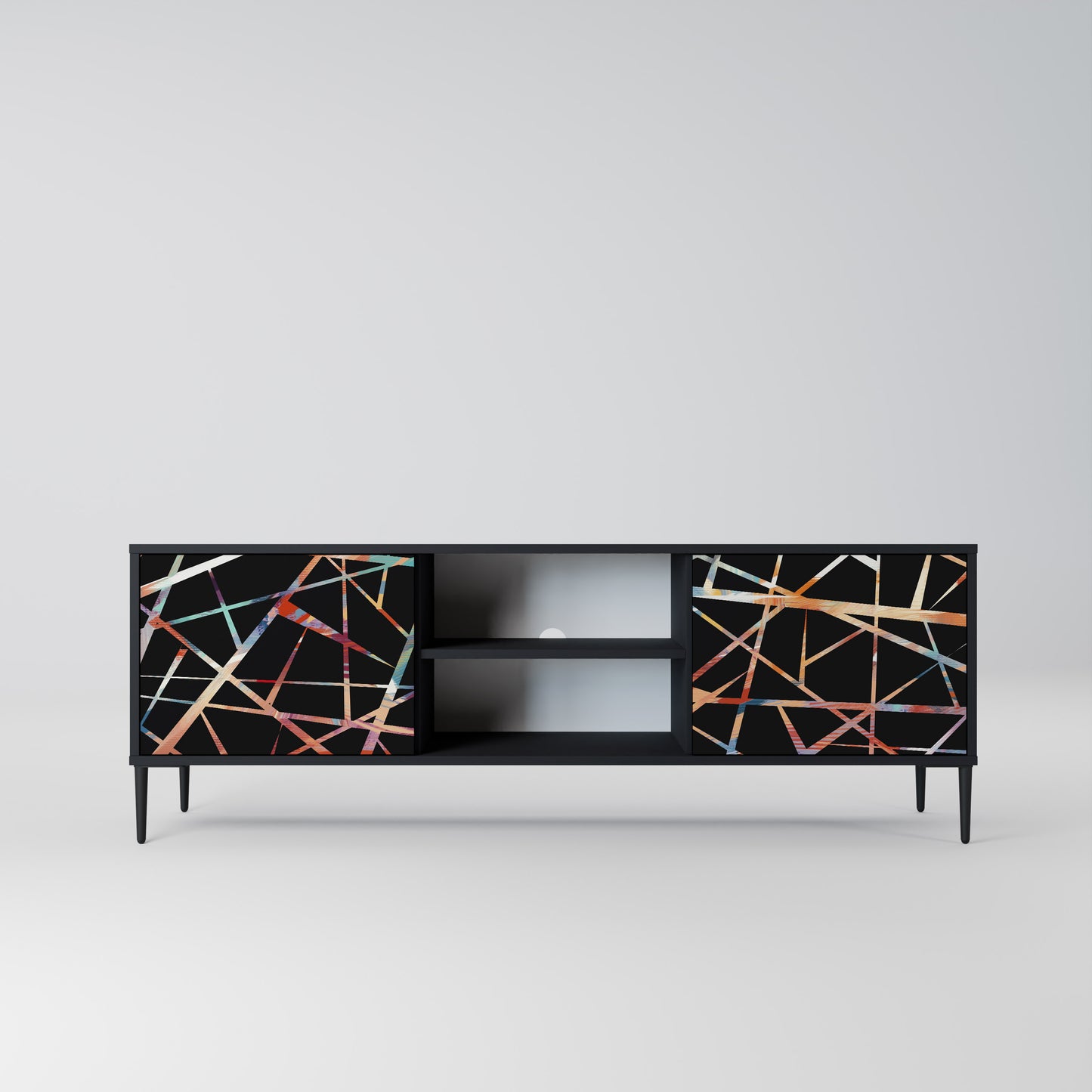 POLYGON VERVE 2-Door TV Stand in Black Finish