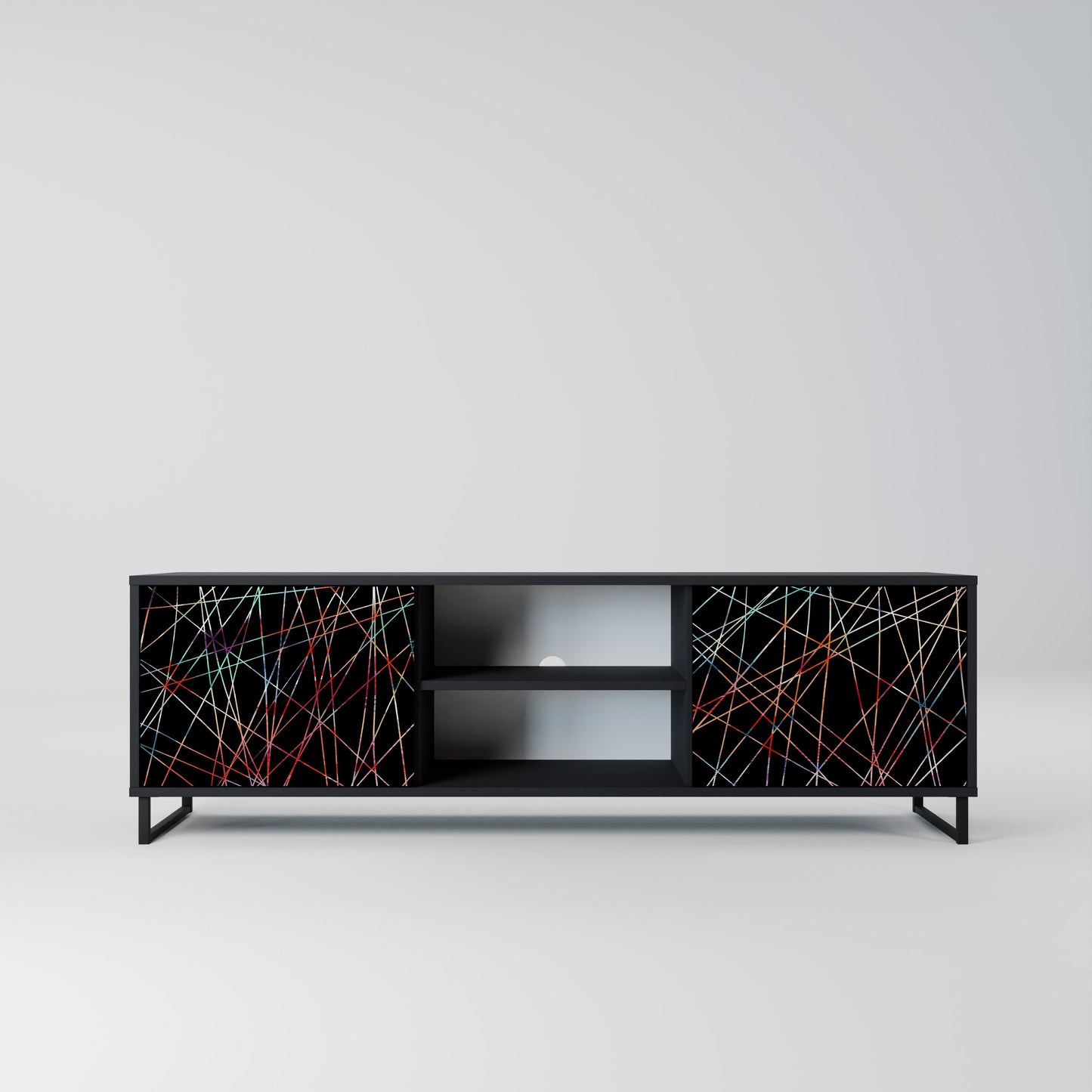 LUMINOUS SNARE 2-dörrars TV-bänk i svart finish