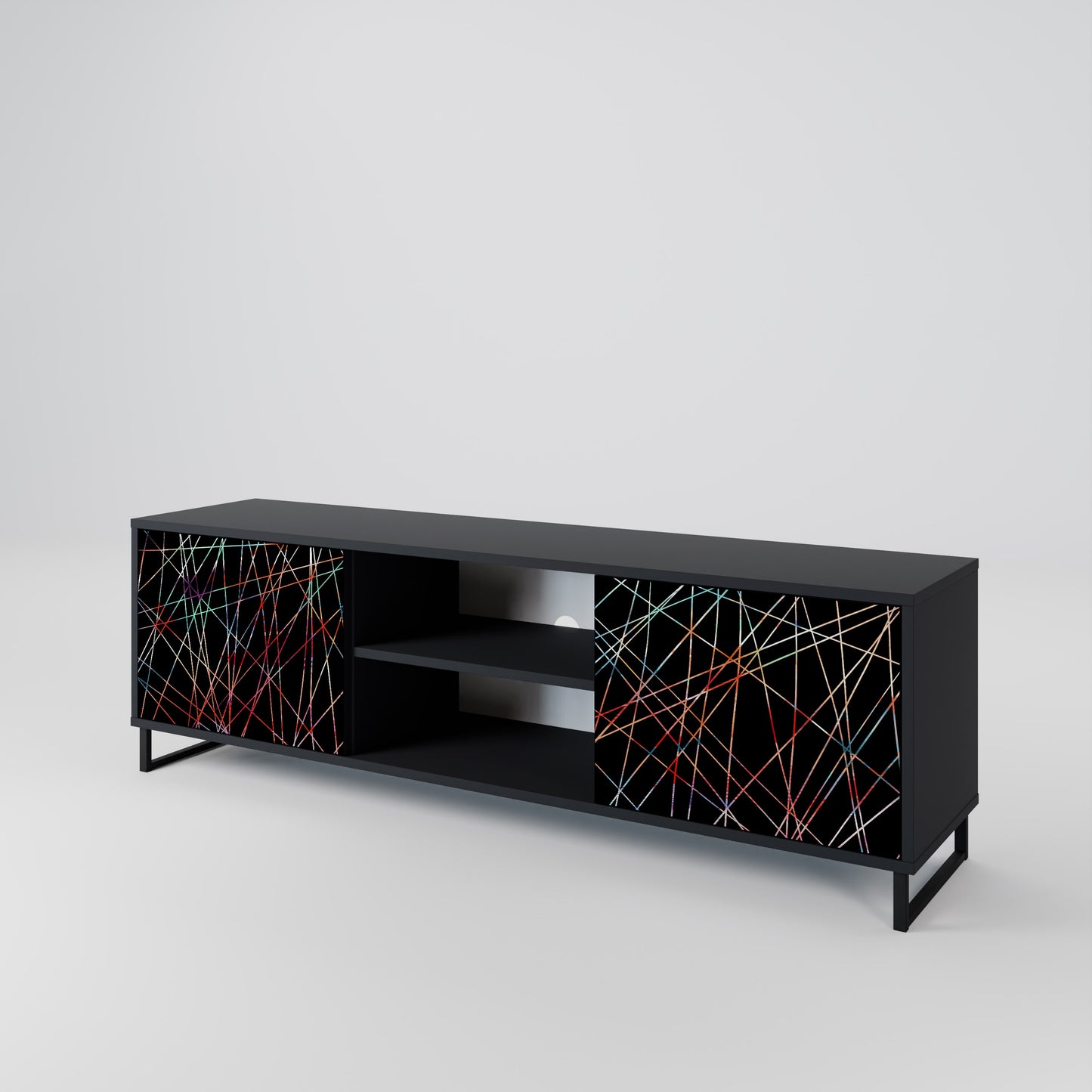 LUMINOUS SNARE 2-dörrars TV-bänk i svart finish
