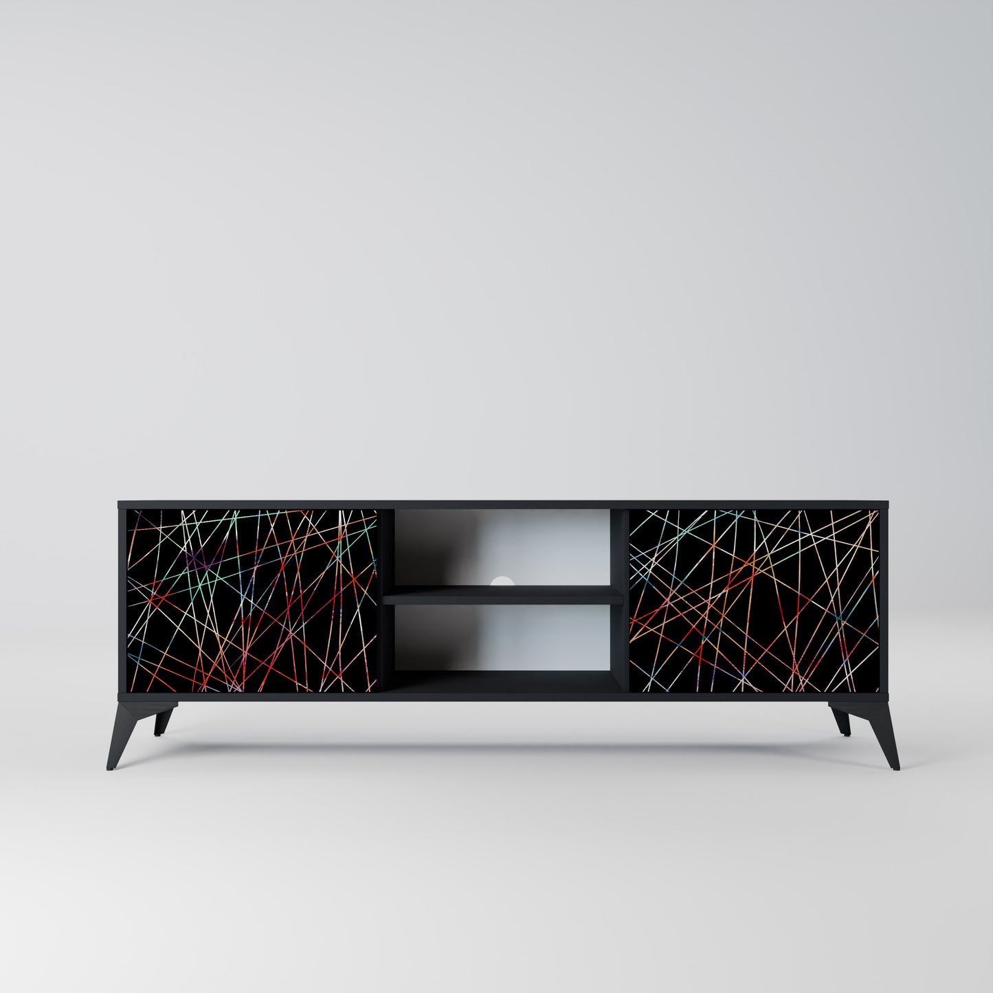 LUMINOUS SNARE 2-dörrars TV-bänk i svart finish
