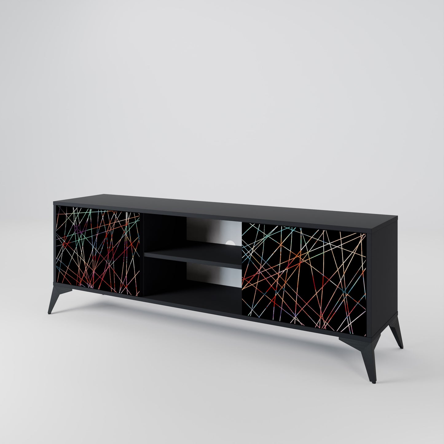 LUMINOUS SNARE 2-dörrars TV-bänk i svart finish