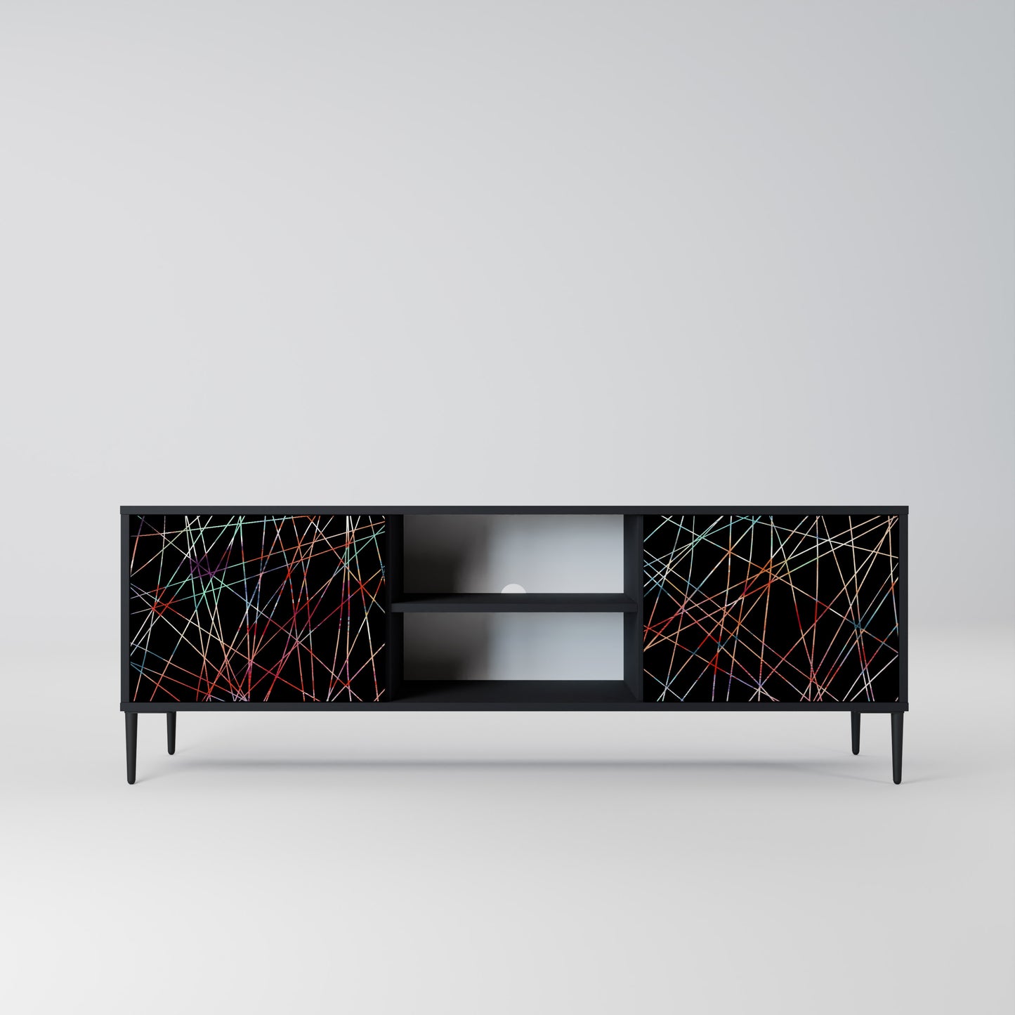 LUMINOUS SNARE 2-dörrars TV-bänk i svart finish
