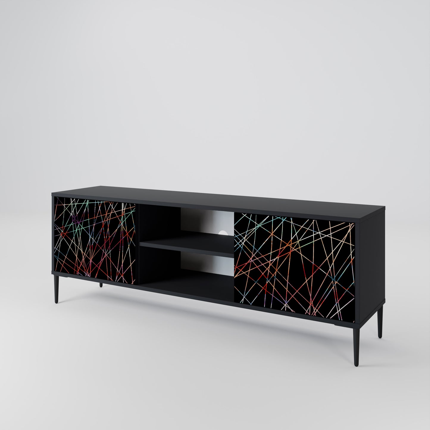 LUMINOUS SNARE 2-dörrars TV-bänk i svart finish