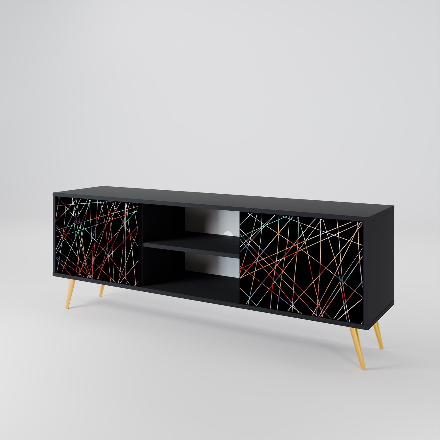 LUMINOUS SNARE 2-dörrars TV-bänk i svart finish