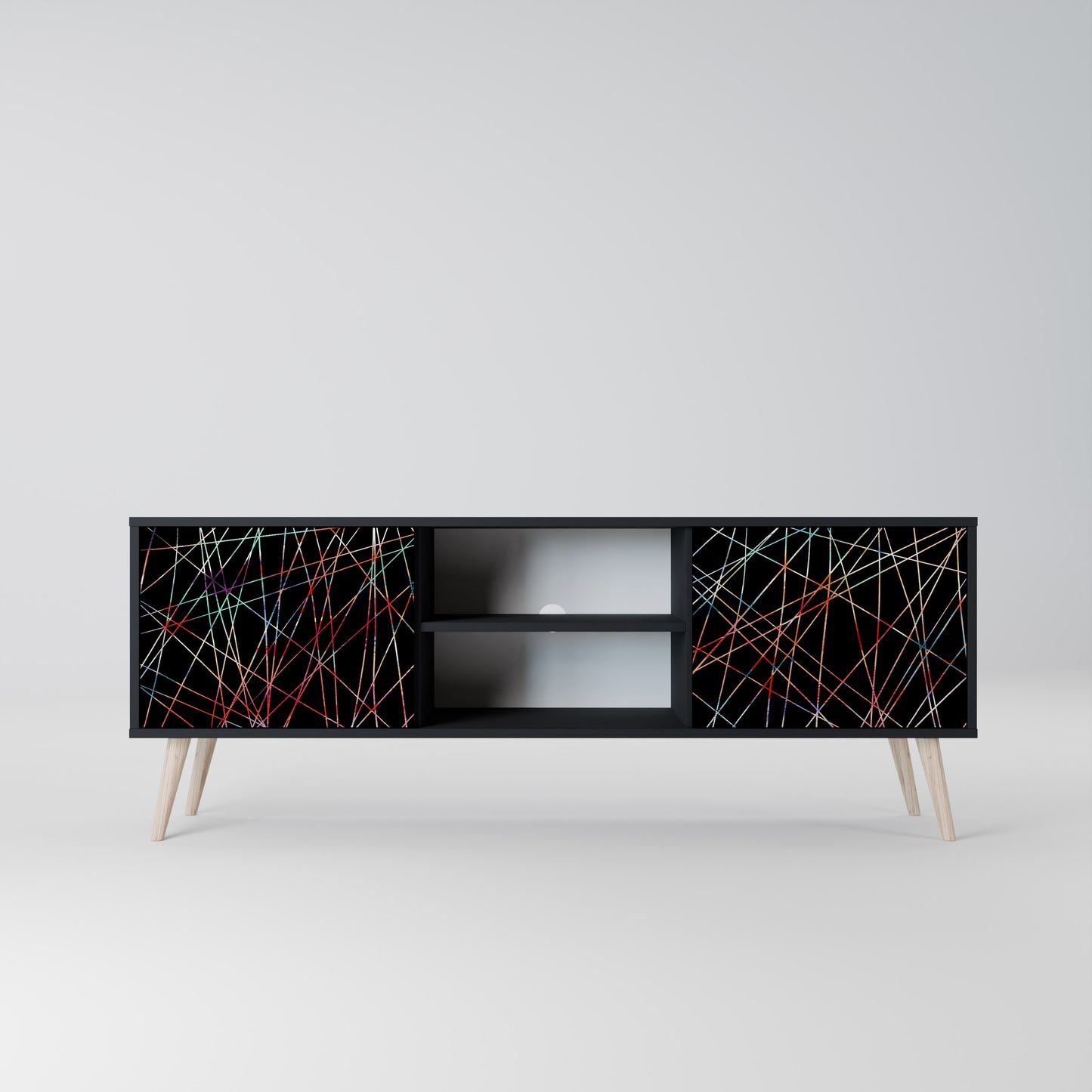 LUMINOUS SNARE 2-dörrars TV-bänk i svart finish