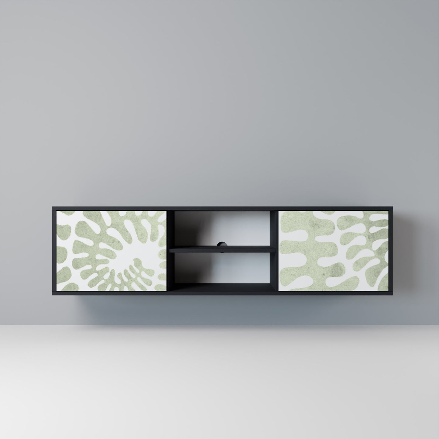 HELIX DANCE 2-Door TV Stand in Black Finish