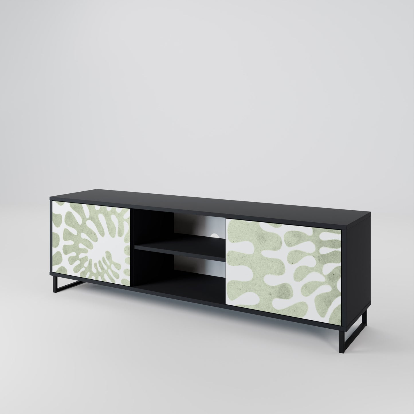 HELIX DANCE 2-Door TV Stand in Black Finish