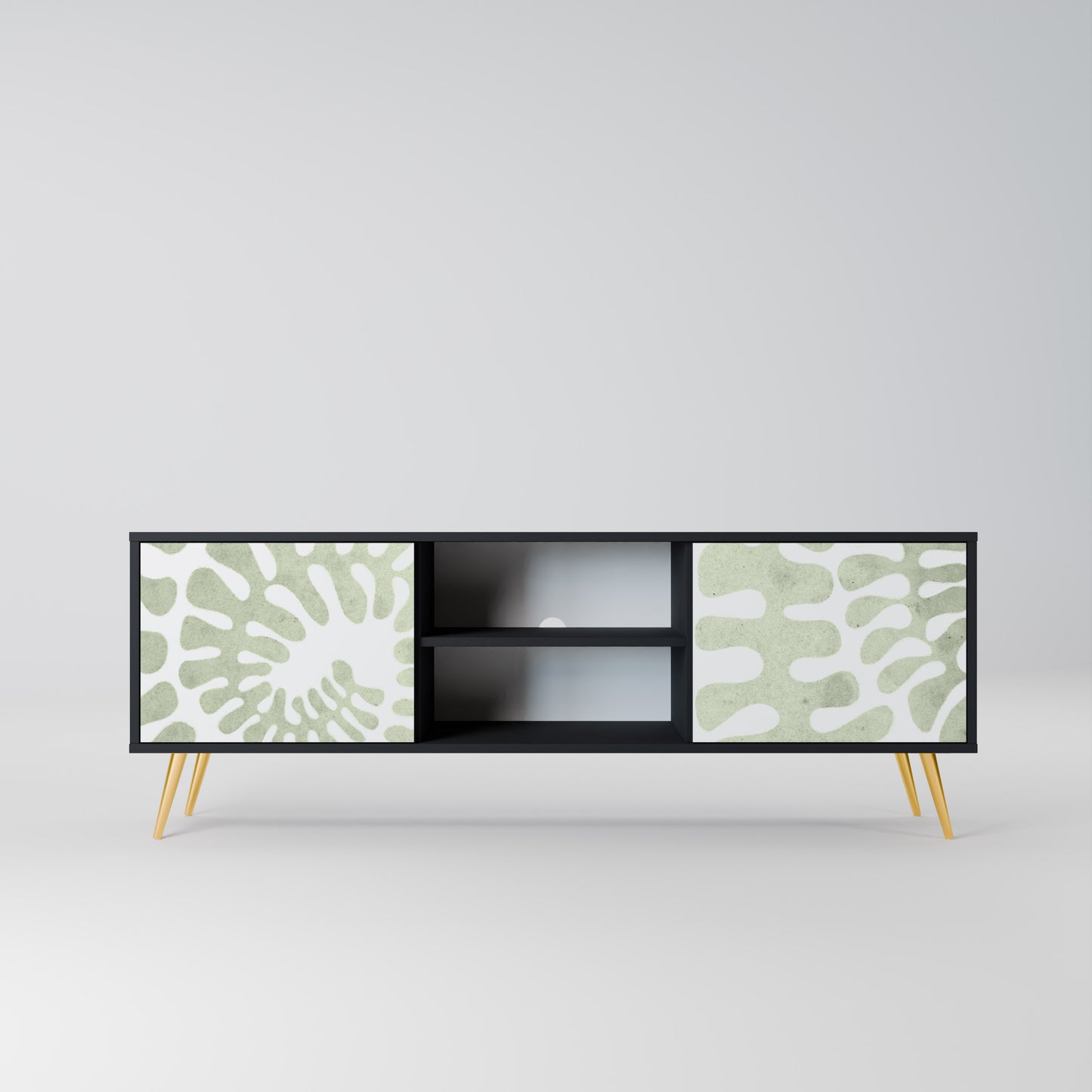 HELIX DANCE 2-Door TV Stand in Black Finish