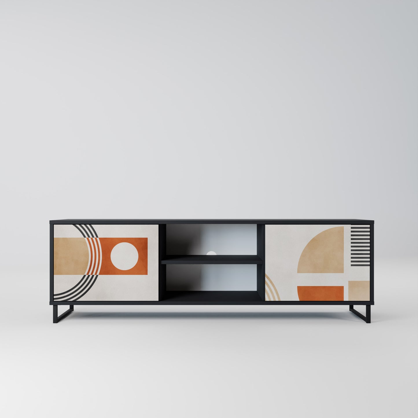 SPACE AROUND 2-Door TV Stand in Black Finish