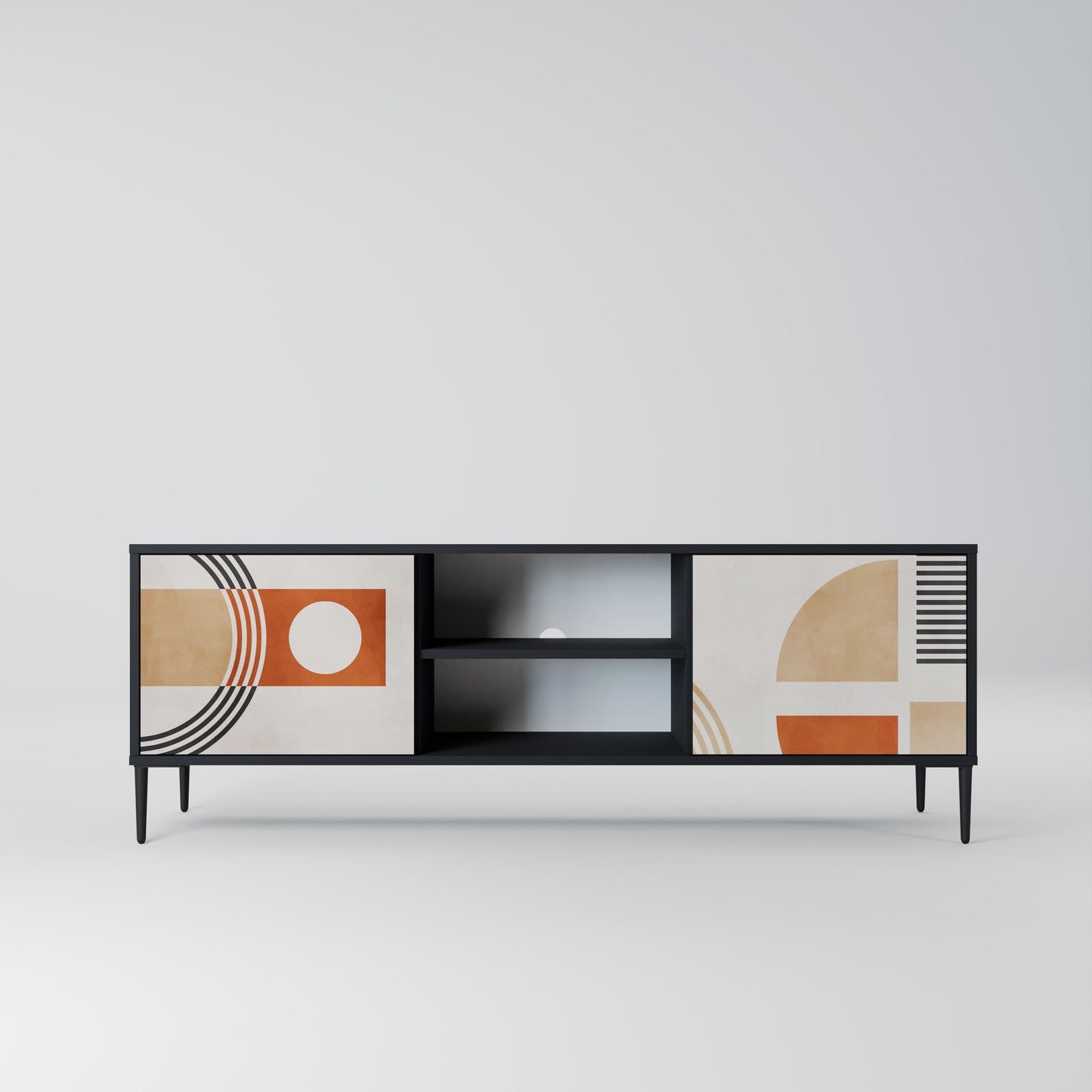 SPACE AROUND 2-Door TV Stand in Black Finish