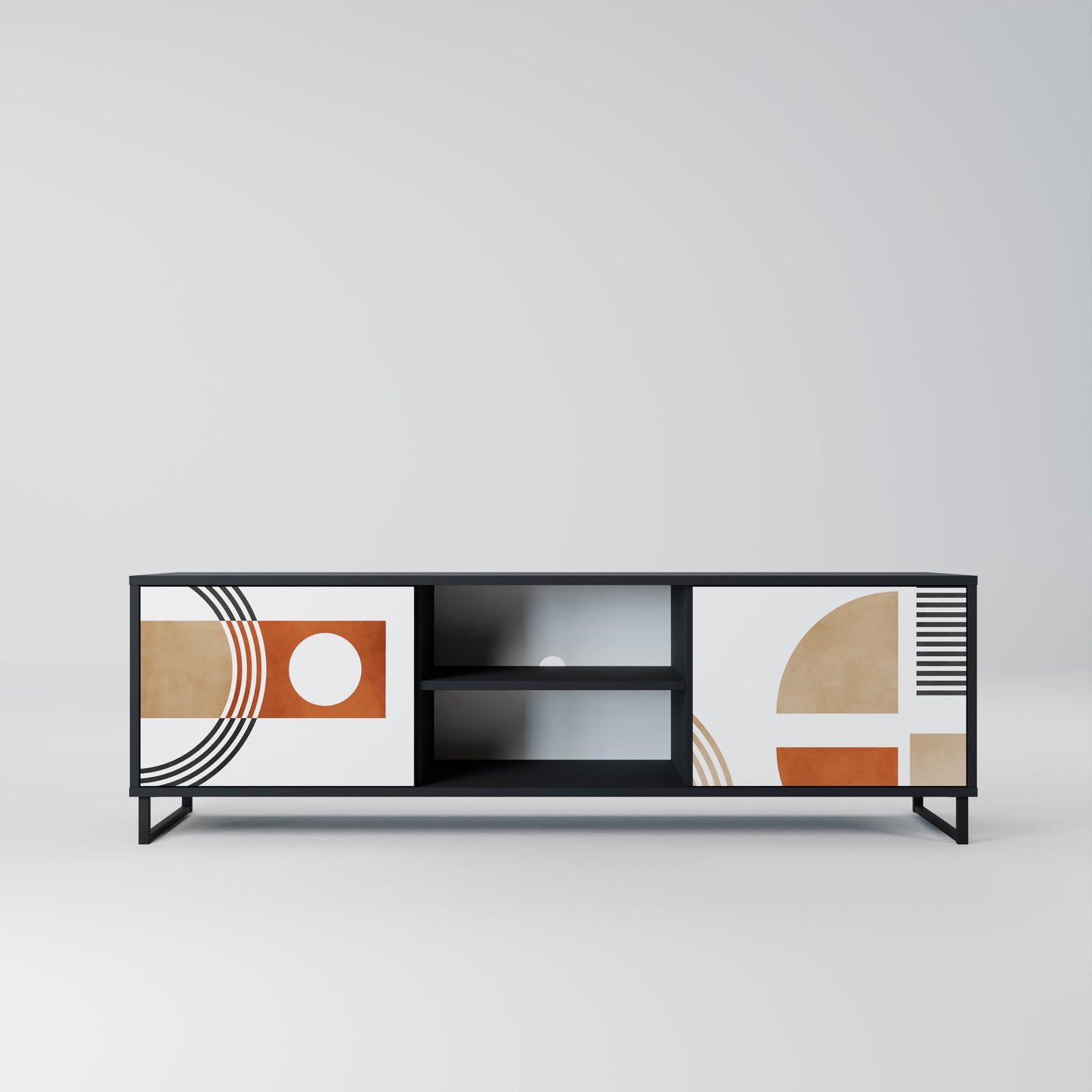CIRCLE RHYTM 2-Door TV Stand in Black Finish