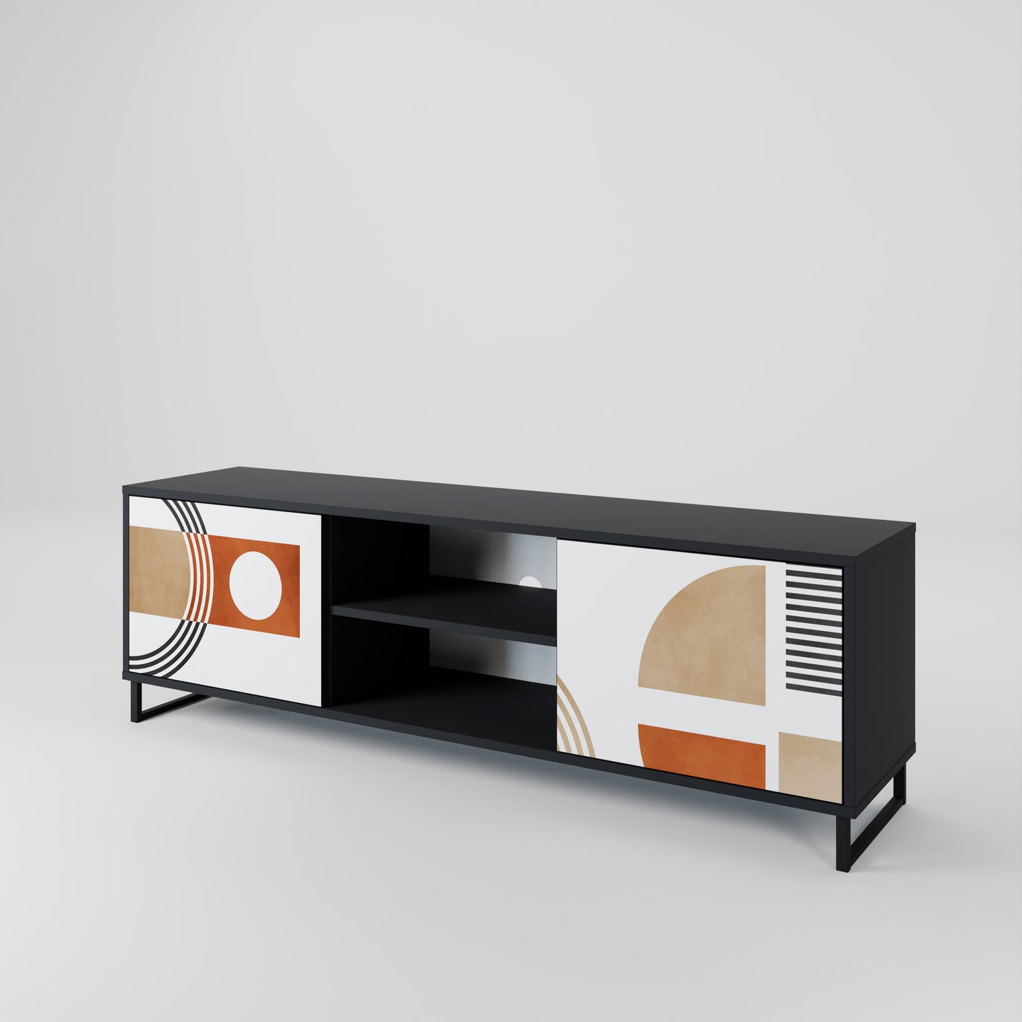 CIRCLE RHYTM 2-Door TV Stand in Black Finish