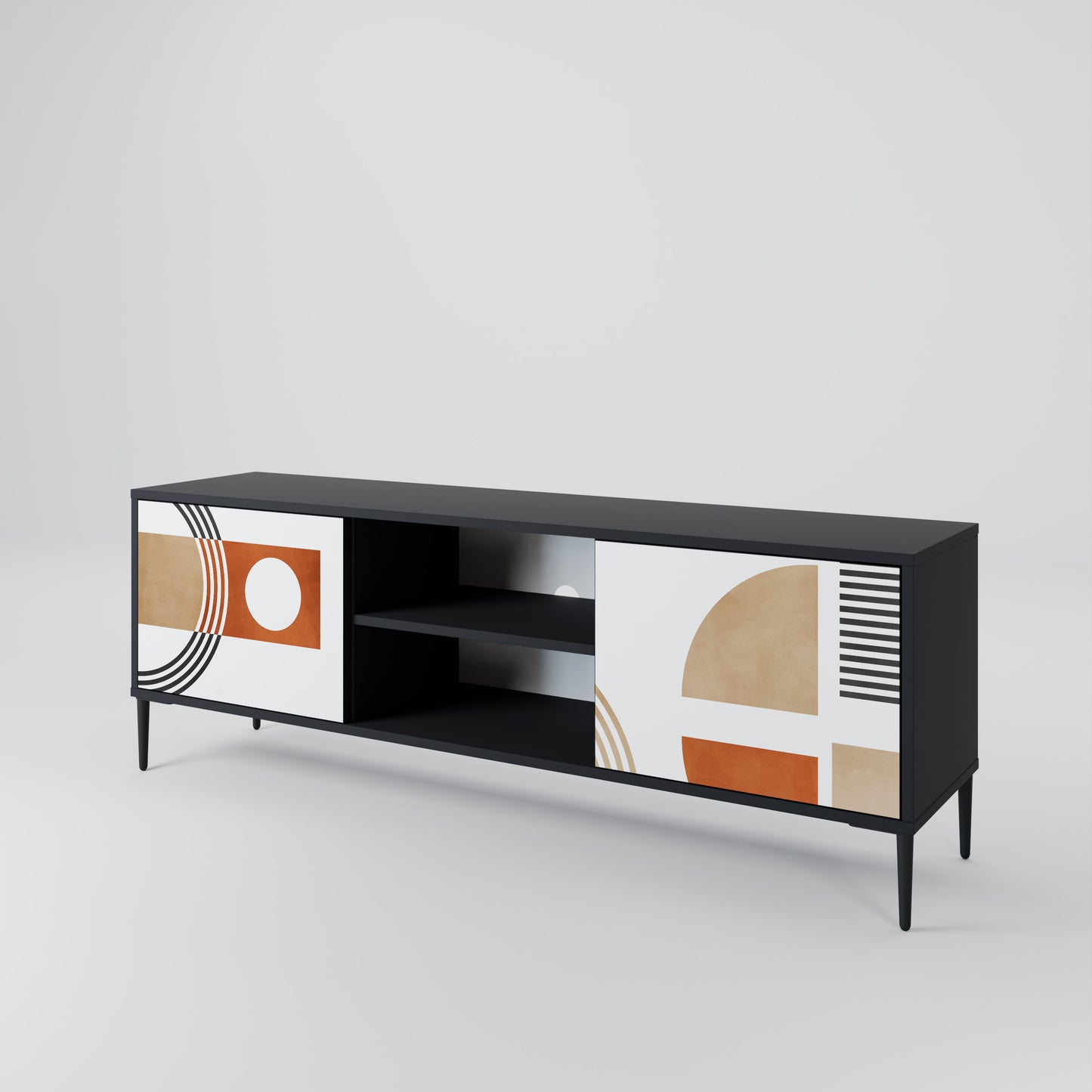 CIRCLE RHYTM 2-Door TV Stand in Black Finish