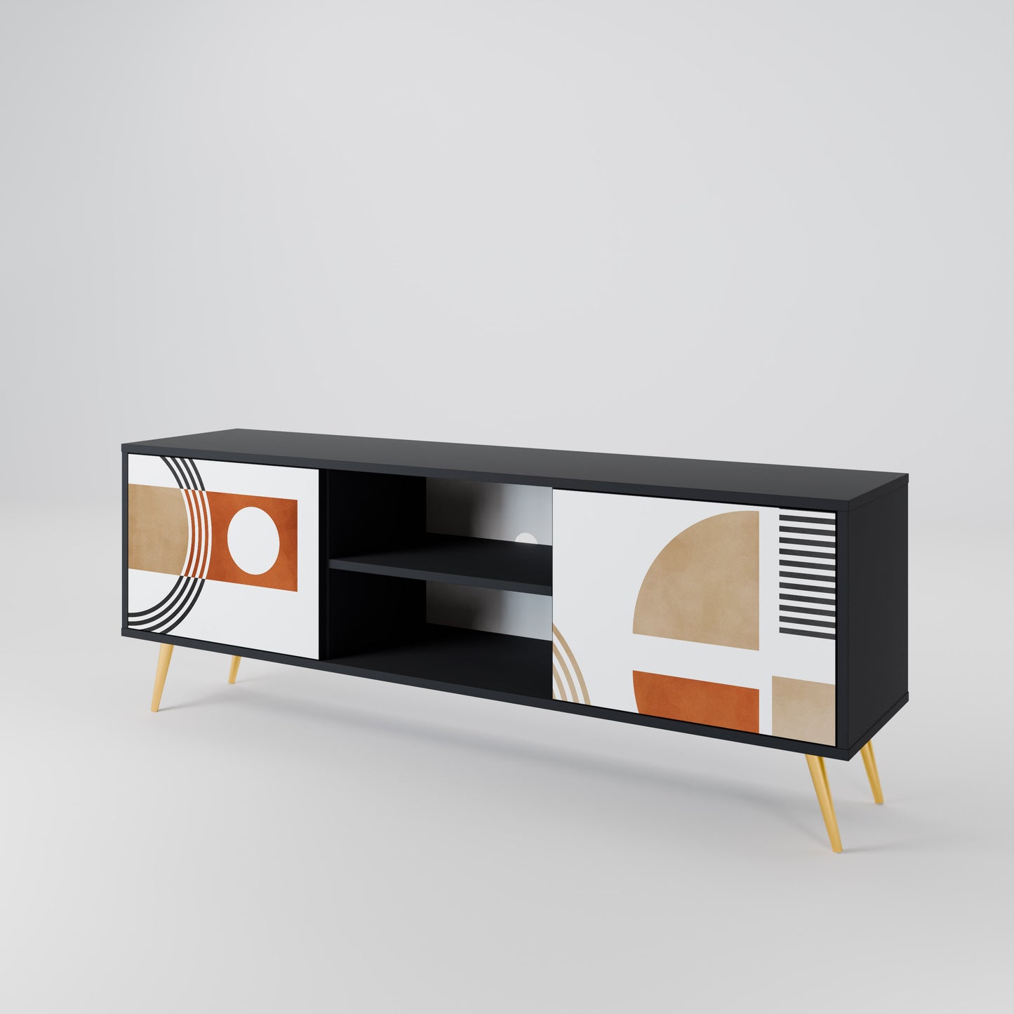 CIRCLE RHYTM 2-Door TV Stand in Black Finish