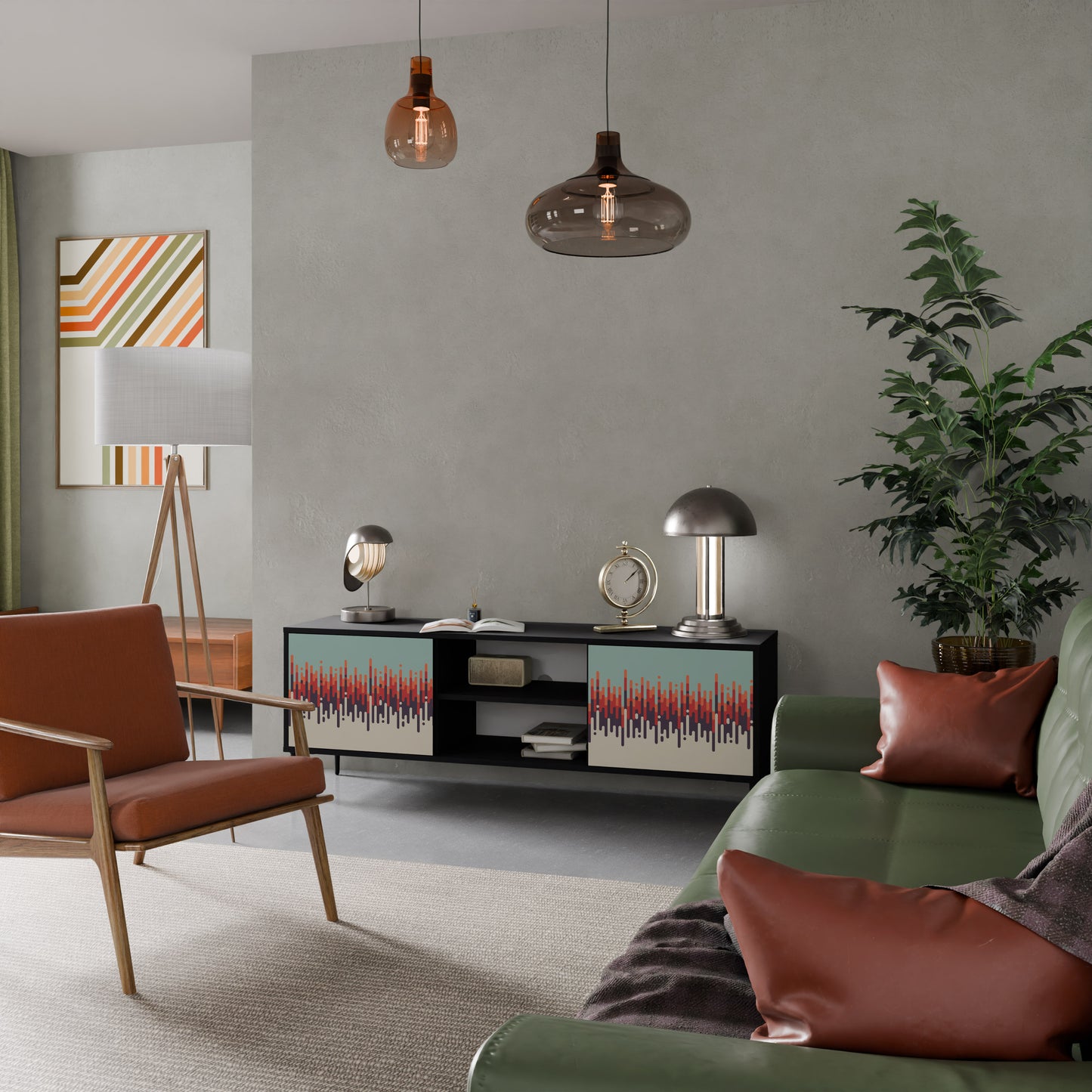 CHROMA CONTOURS 2-dörrars TV-bänk i svart finish