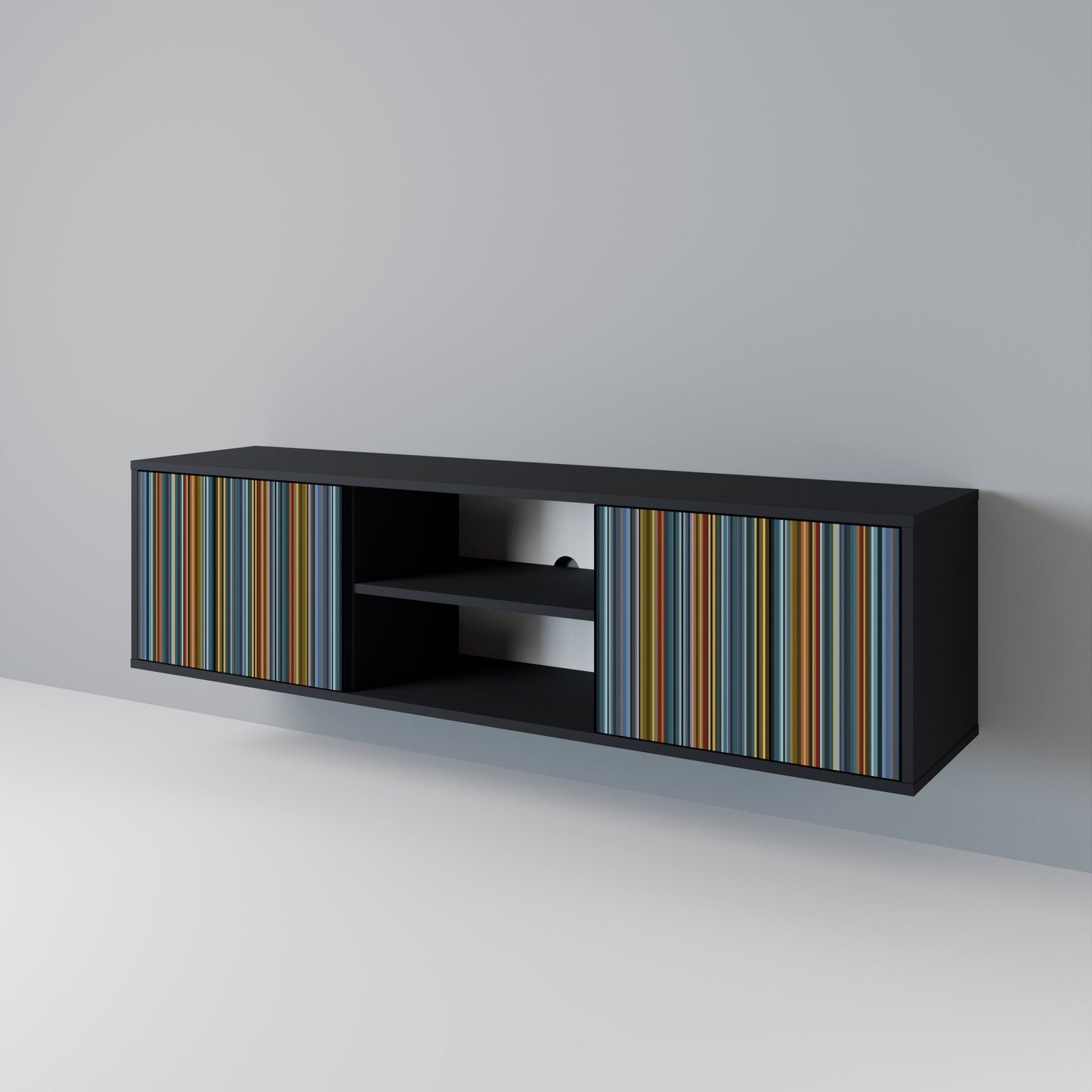 LINEOUT SPECTRUM 2-Door TV Stand in Black Finish
