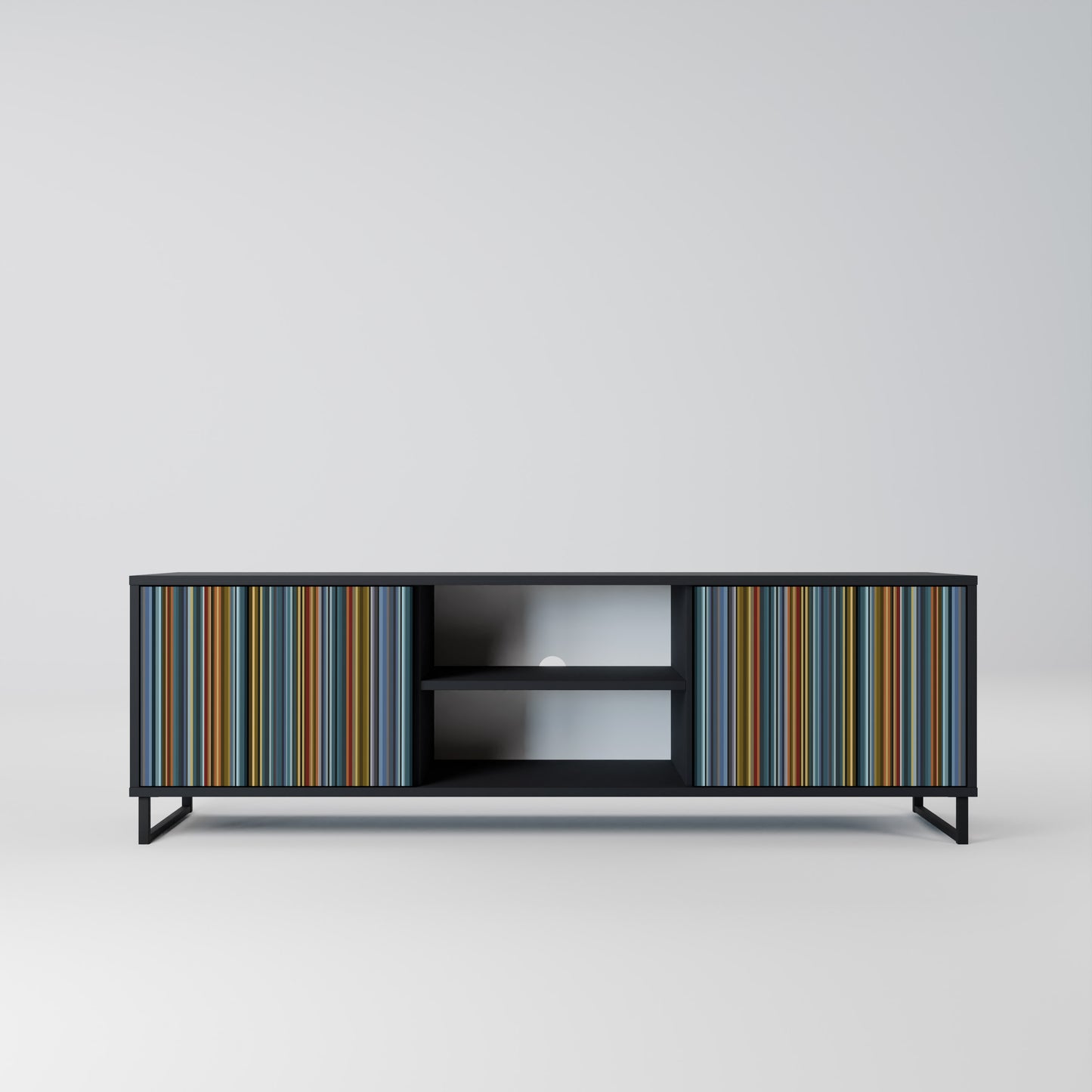 LINEOUT SPECTRUM 2-Door TV Stand in Black Finish