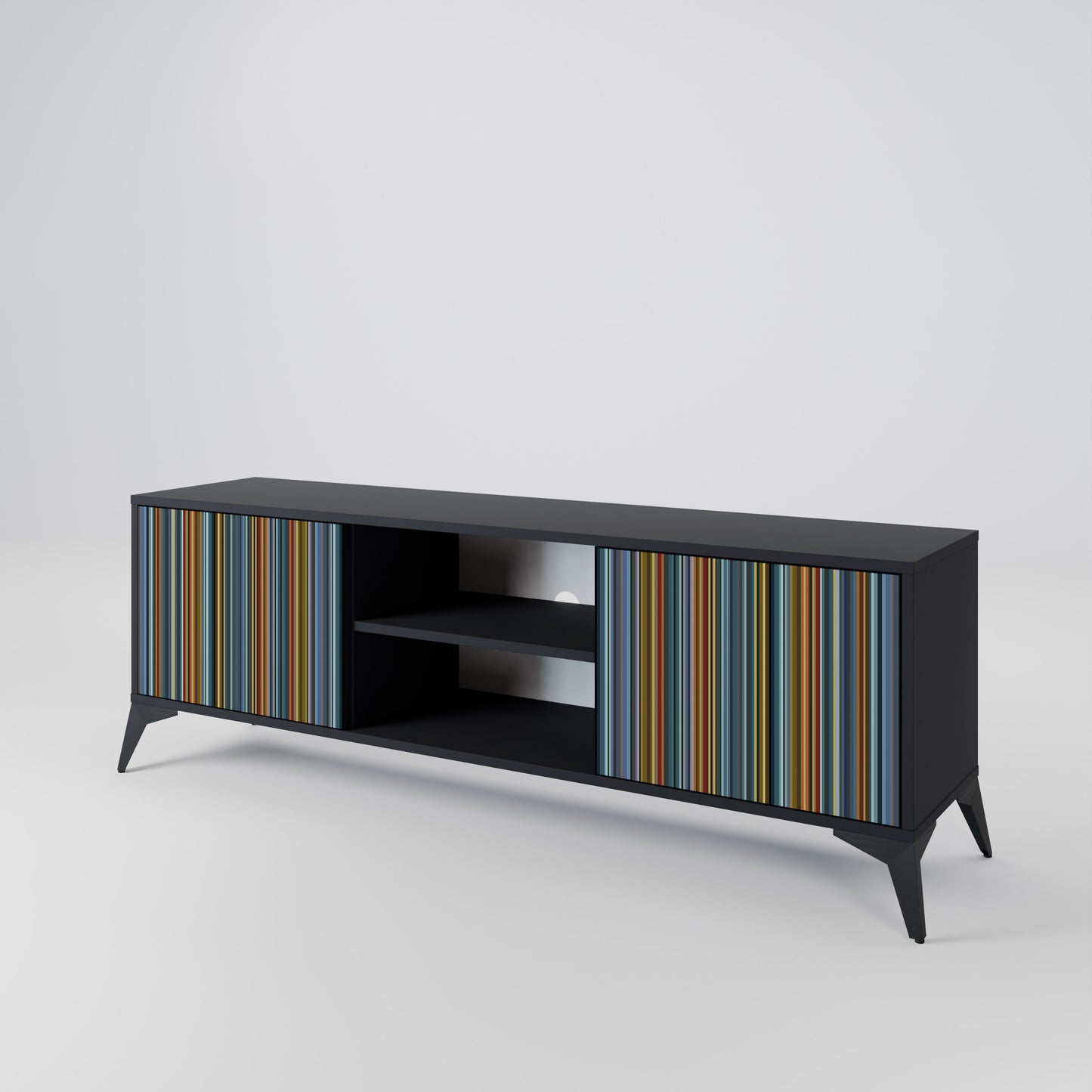 LINEOUT SPECTRUM 2-Door TV Stand in Black Finish