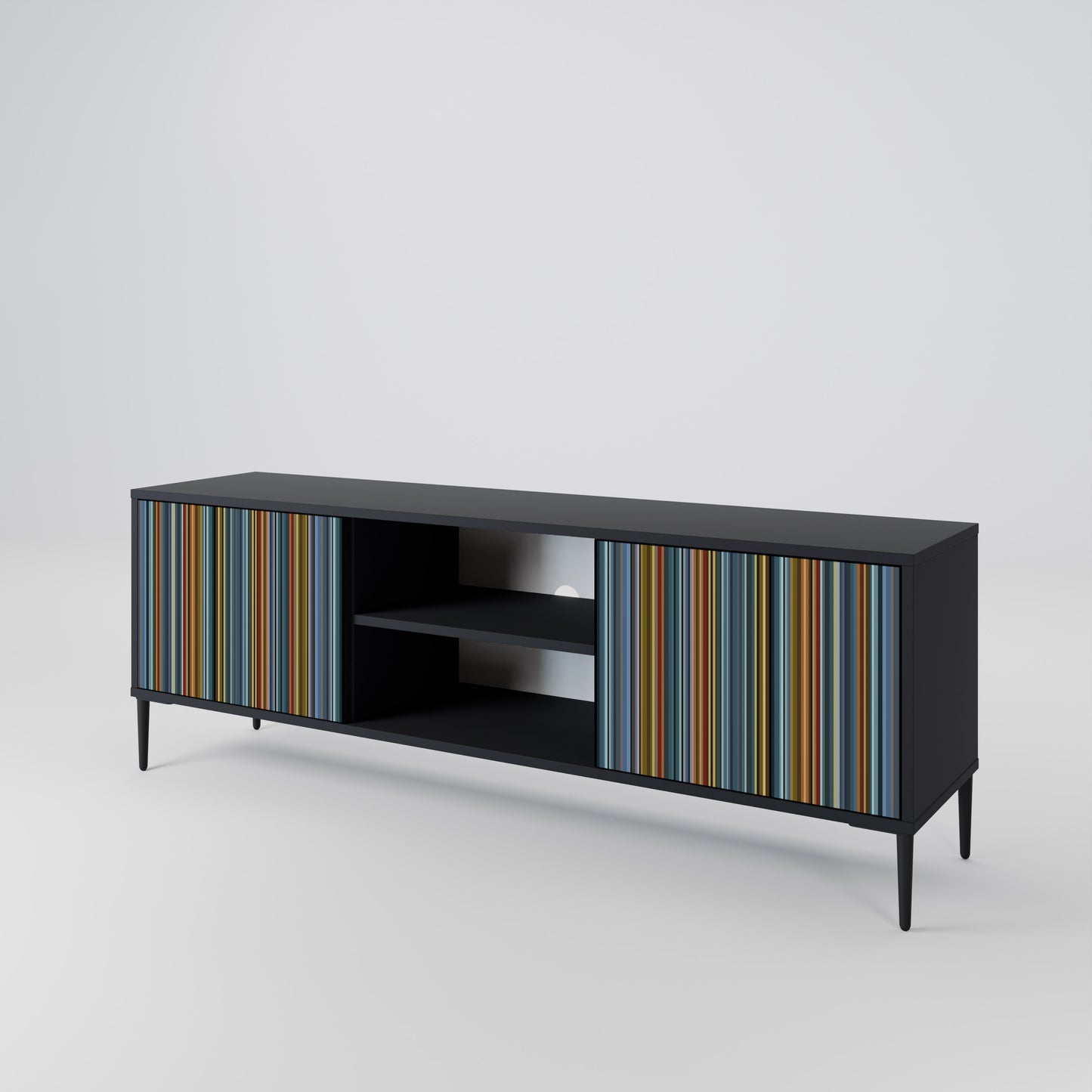 LINEOUT SPECTRUM 2-Door TV Stand in Black Finish