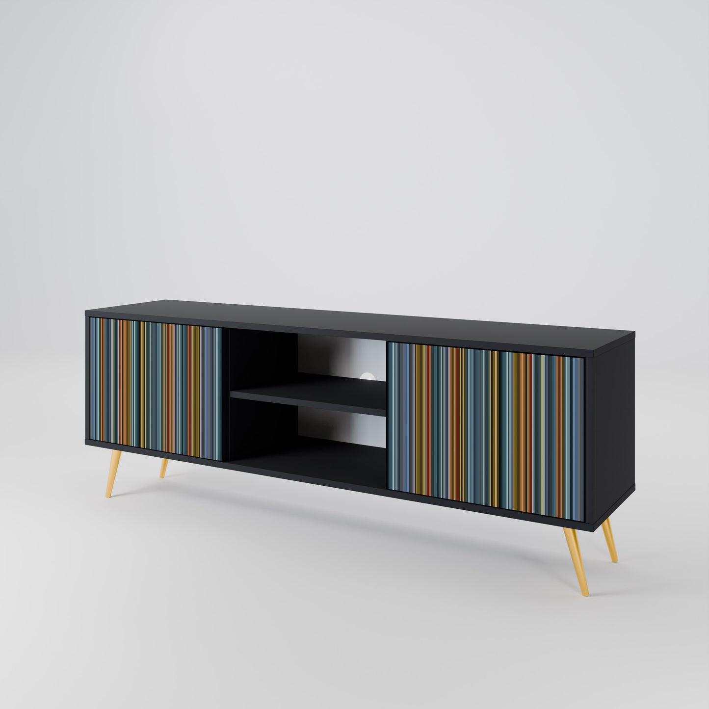 LINEOUT SPECTRUM 2-Door TV Stand in Black Finish