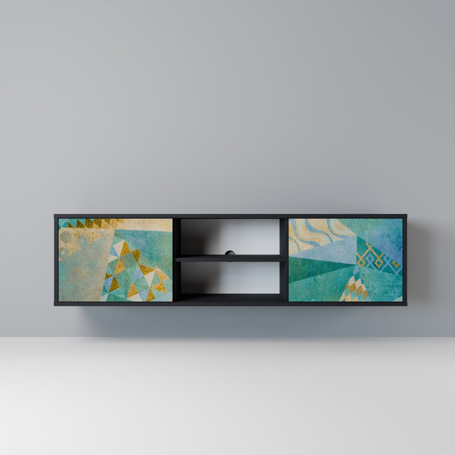 SPECTRUM SPLENDOR 2-Door TV Stand in Black Finish