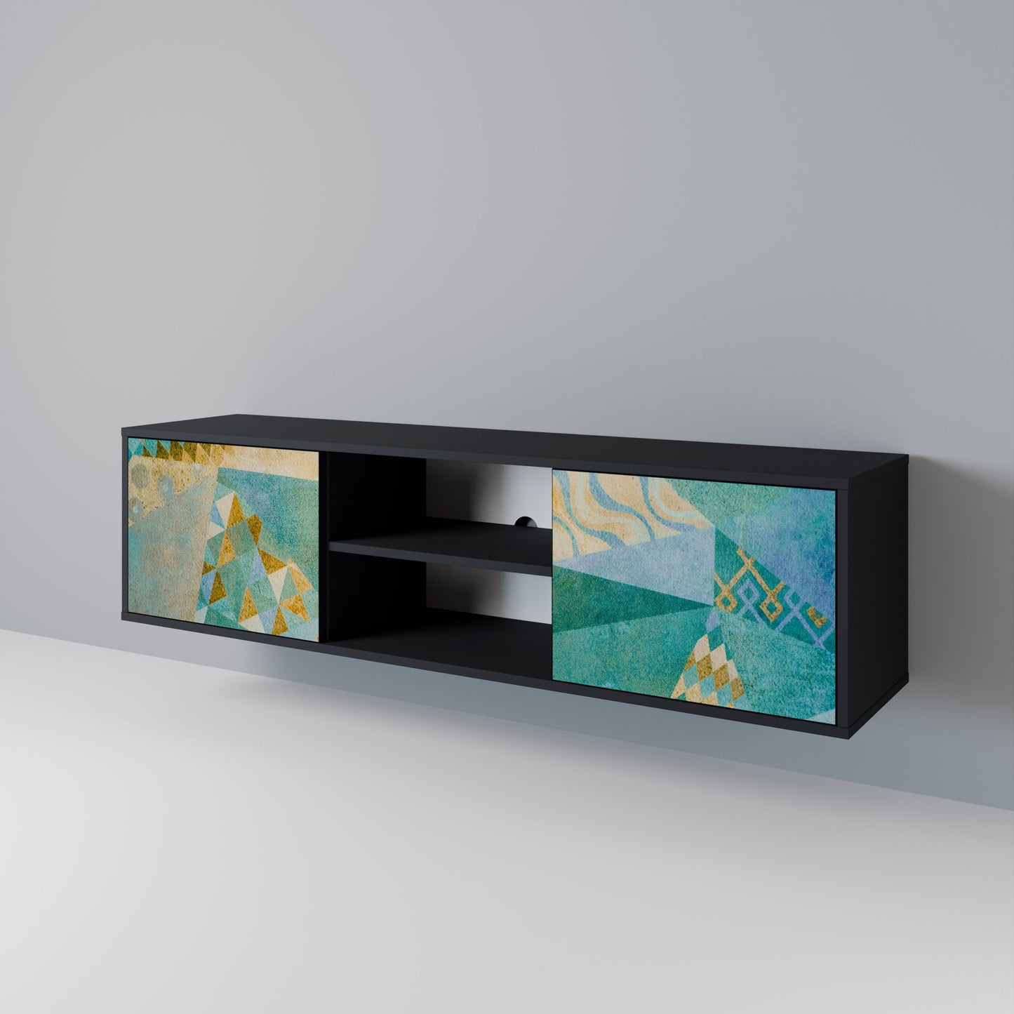 SPECTRUM SPLENDOR 2-Door TV Stand in Black Finish