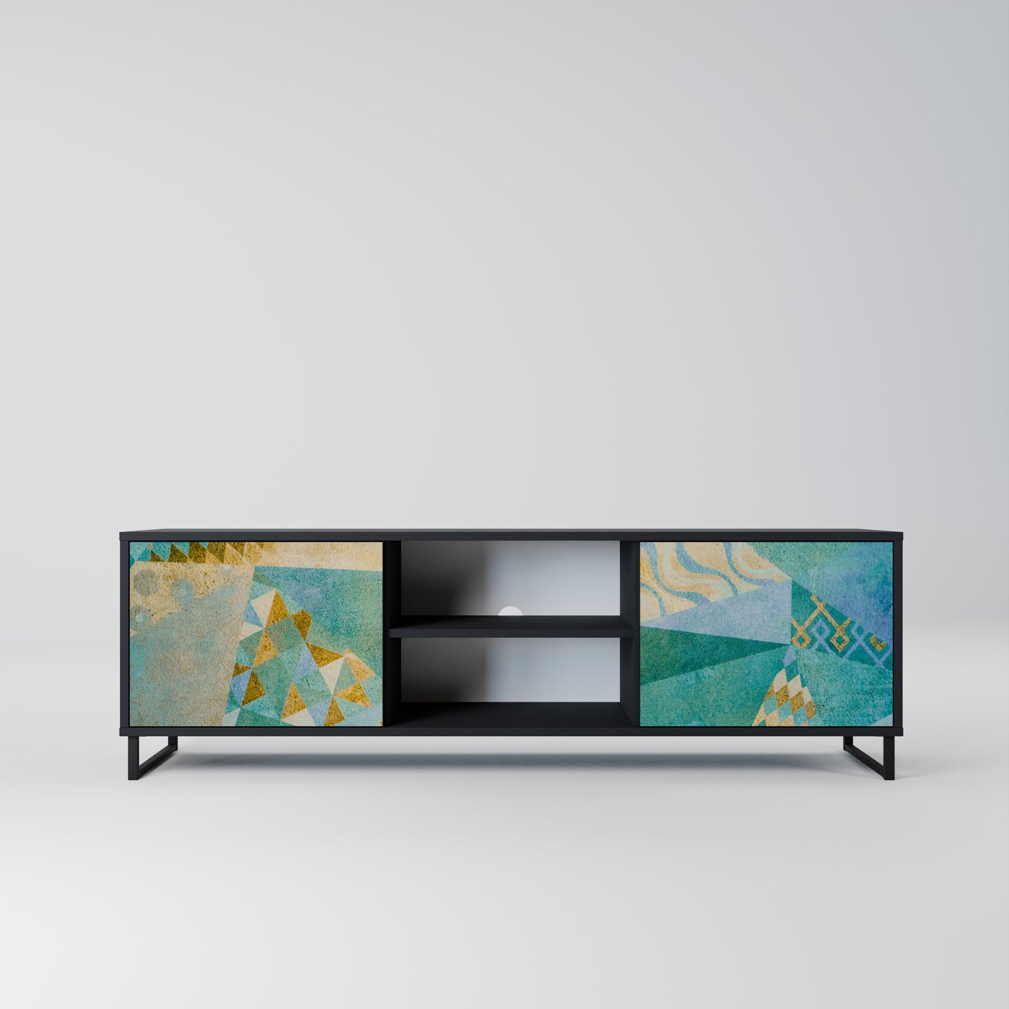 SPECTRUM SPLENDOR 2-Door TV Stand in Black Finish