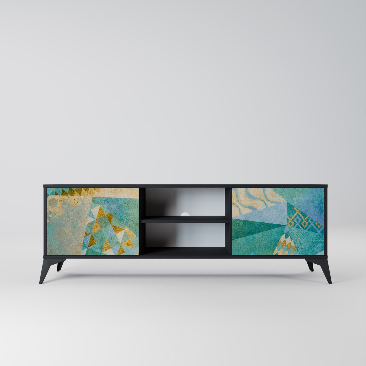 SPECTRUM SPLENDOR 2-Door TV Stand in Black Finish