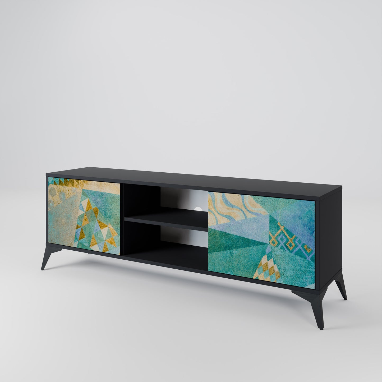 SPECTRUM SPLENDOR 2-Door TV Stand in Black Finish