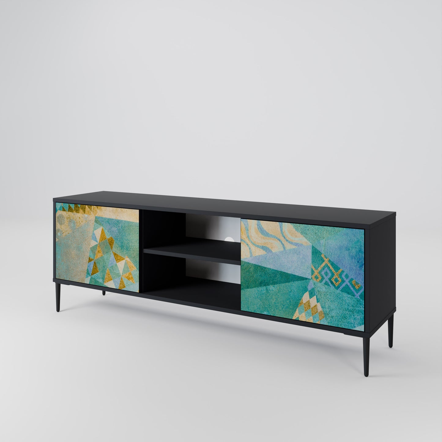 SPECTRUM SPLENDOR 2-Door TV Stand in Black Finish