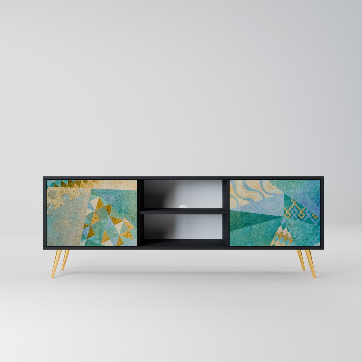 SPECTRUM SPLENDOR 2-Door TV Stand in Black Finish