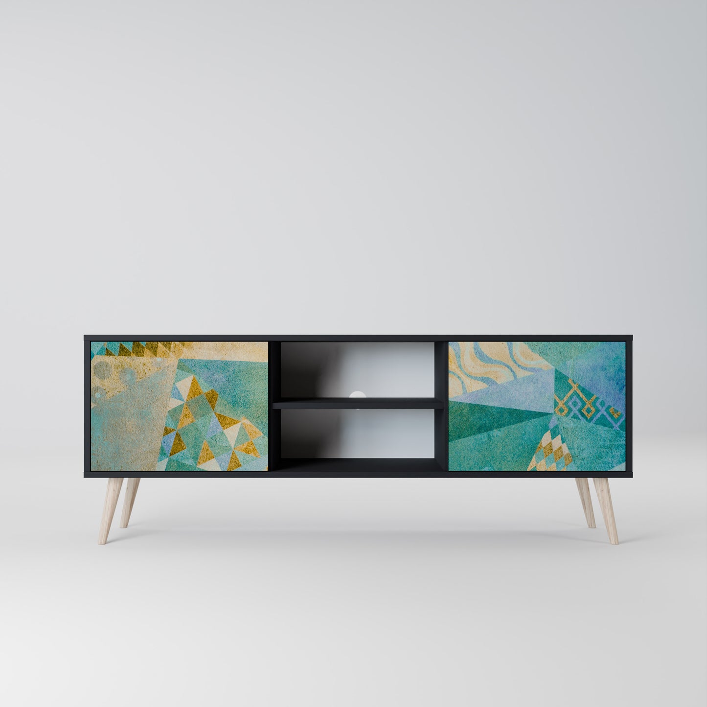 SPECTRUM SPLENDOR 2-Door TV Stand in Black Finish