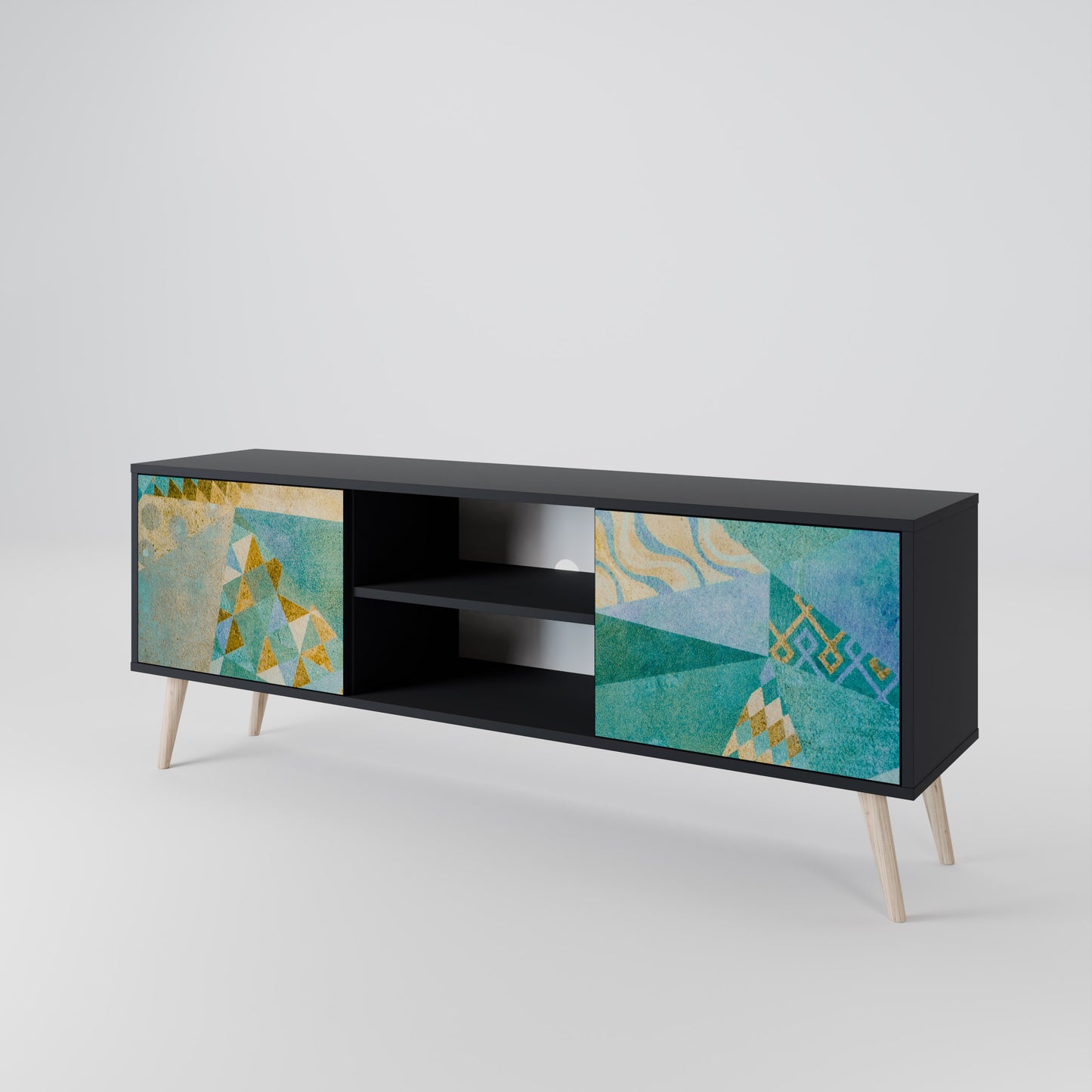 SPECTRUM SPLENDOR 2-Door TV Stand in Black Finish