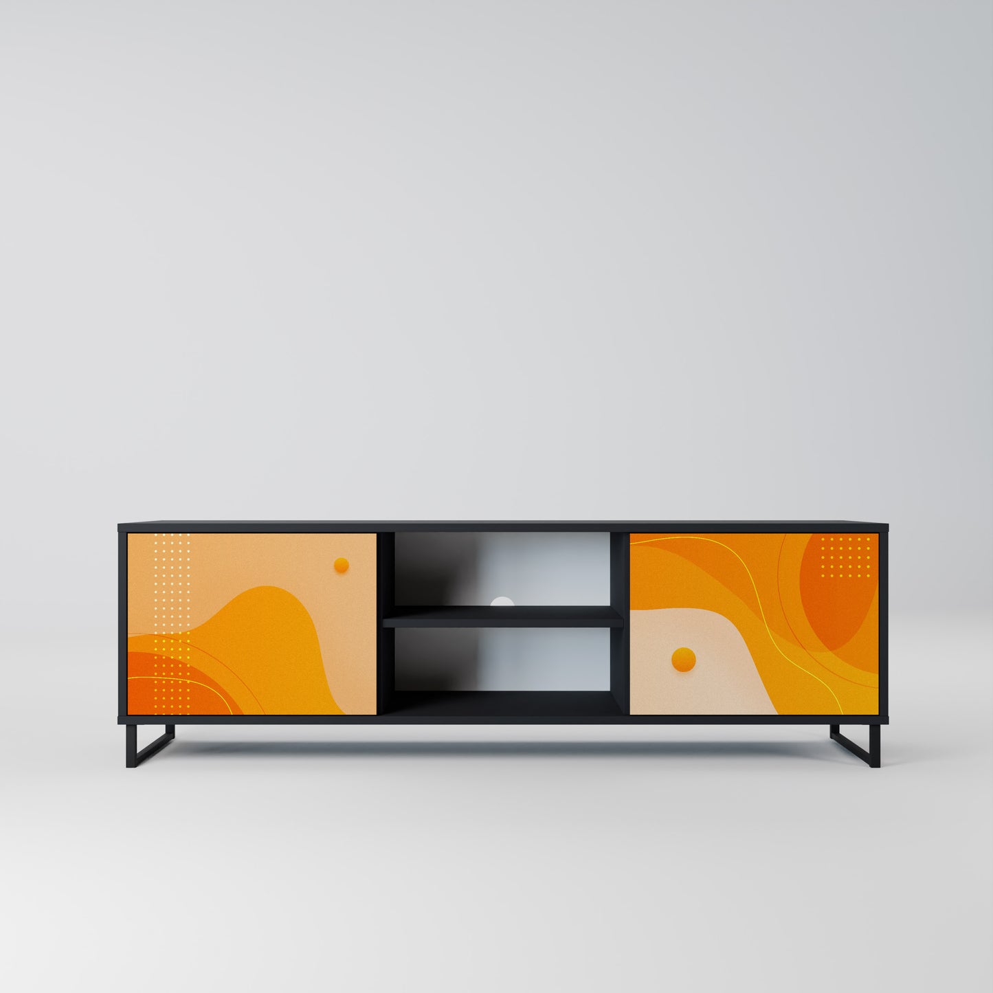 ORANGE ARrangemang 2-dörrars TV-bänk i svart finish