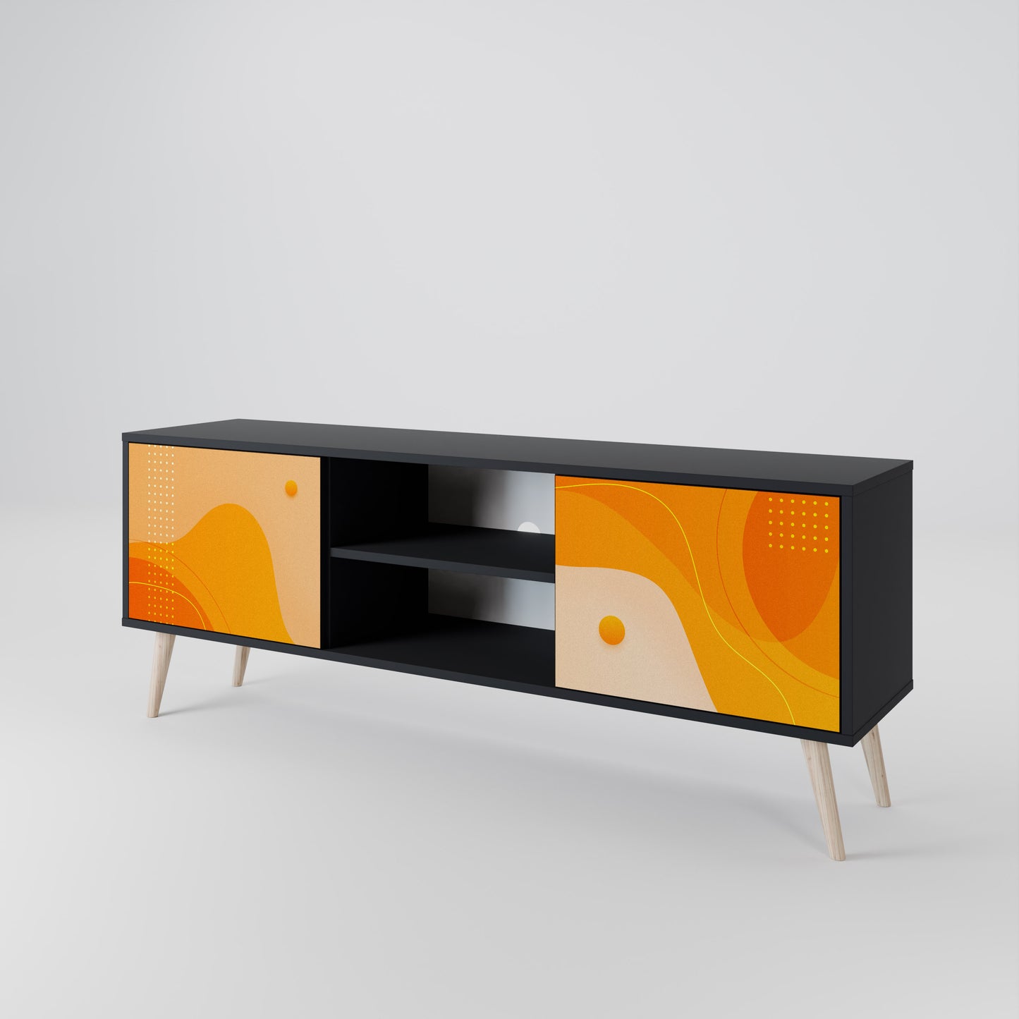 ORANGE ARrangemang 2-dörrars TV-bänk i svart finish