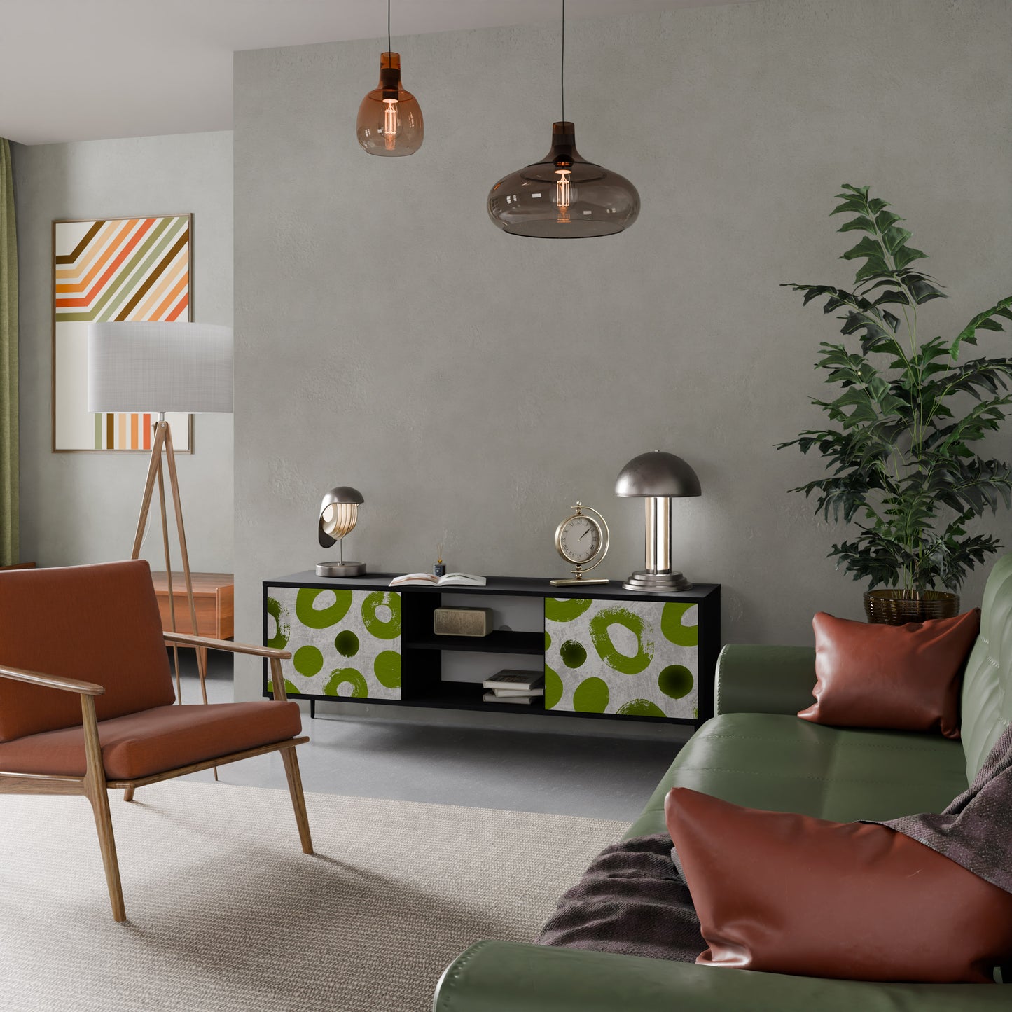 GREEN RHAPSODY 2-dörrars TV-bänk i svart finish