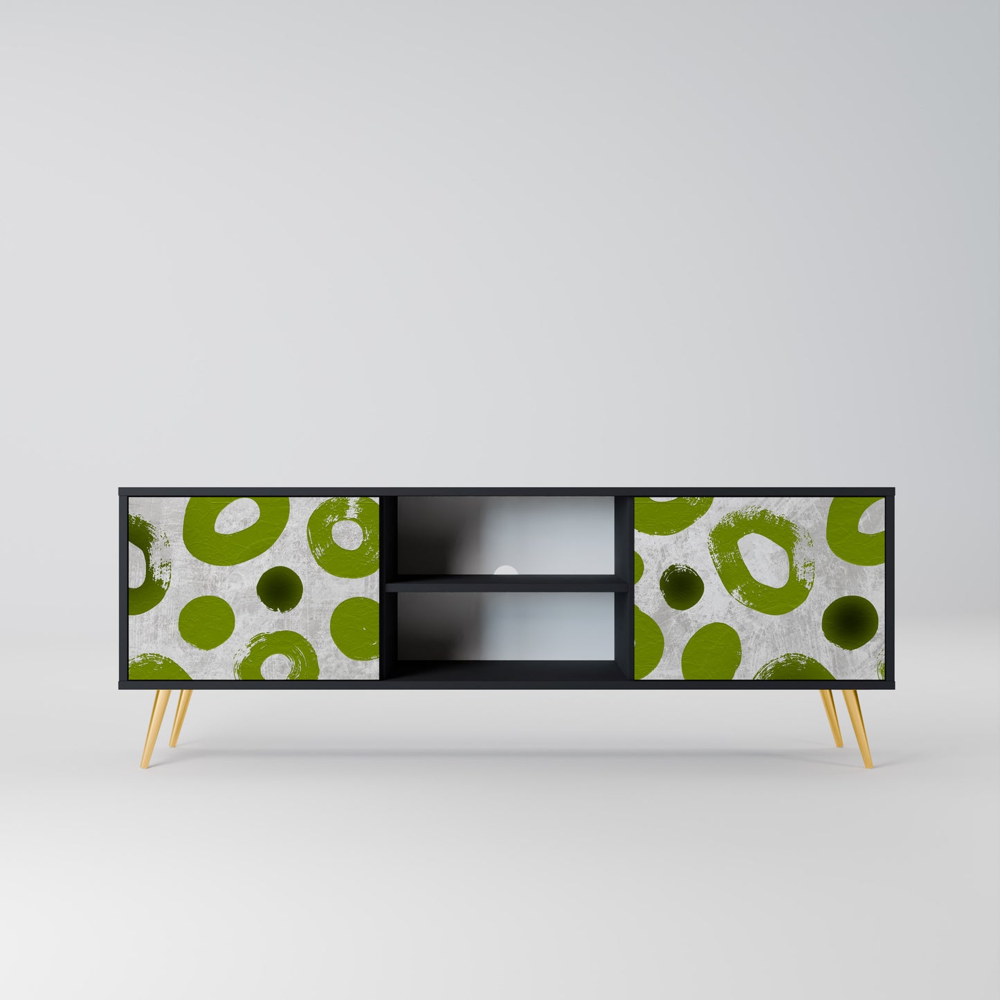 GREEN RHAPSODY 2-dörrars TV-bänk i svart finish