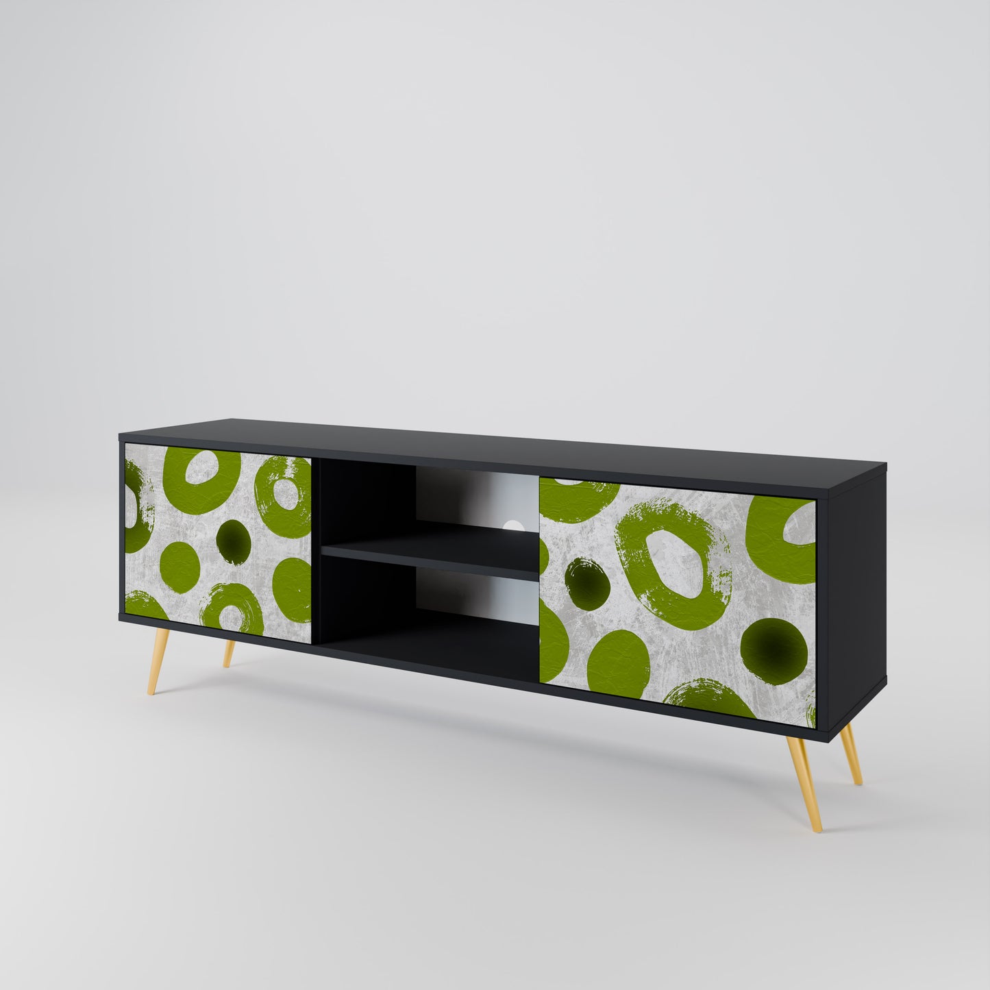 GREEN RHAPSODY 2-dörrars TV-bänk i svart finish