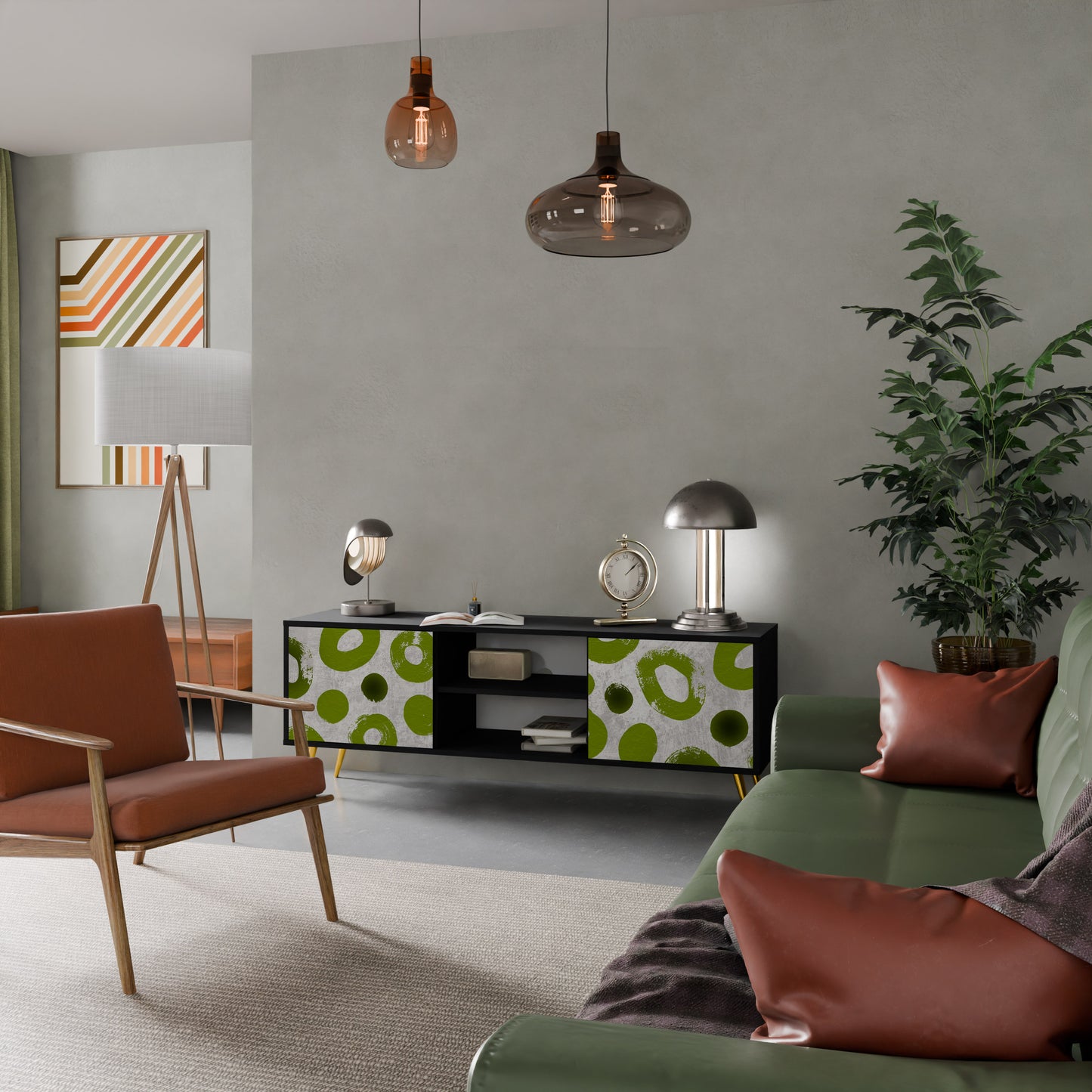 GREEN RHAPSODY 2-dörrars TV-bänk i svart finish