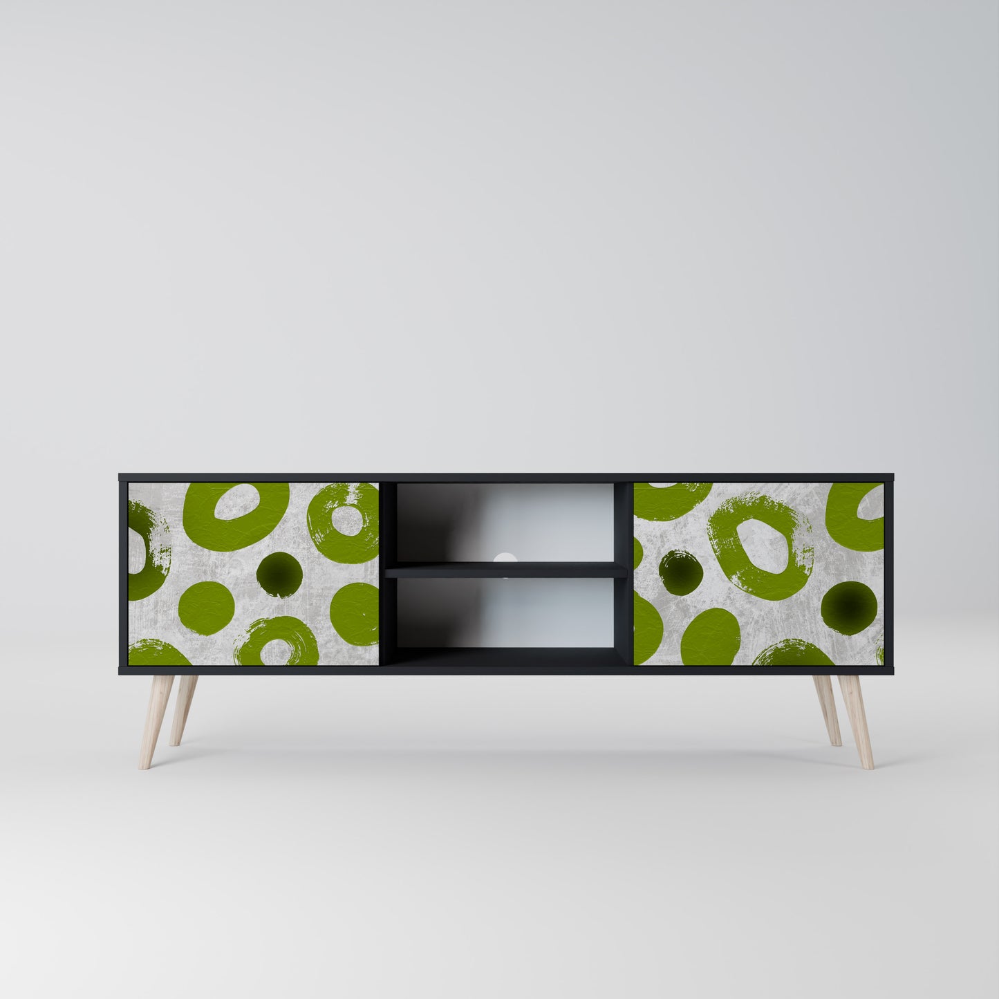 GREEN RHAPSODY 2-dörrars TV-bänk i svart finish