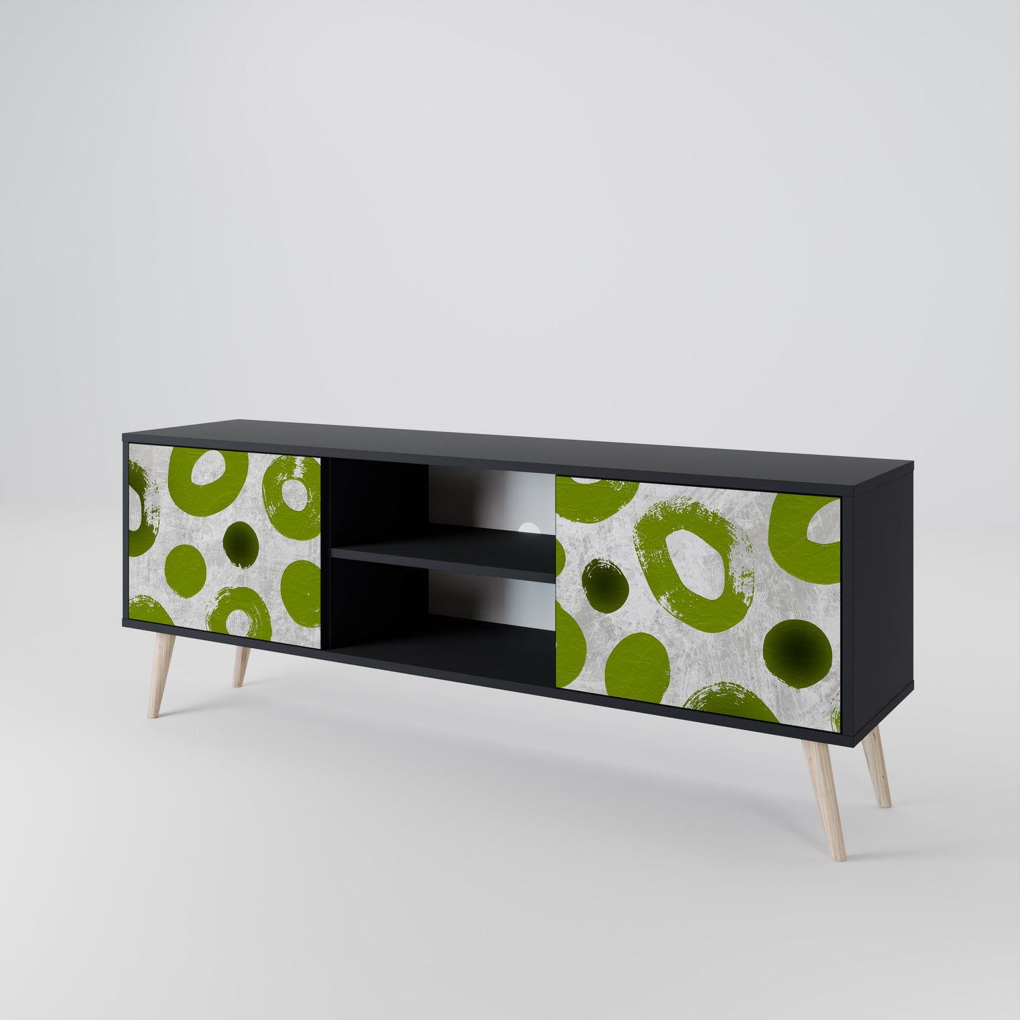 GREEN RHAPSODY 2-dörrars TV-bänk i svart finish